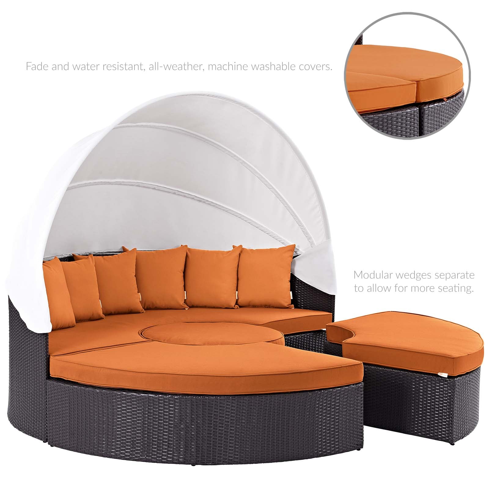 Quest Canopy Outdoor Patio Daybed-Outdoor Daybed-Modway-Wall2Wall Furnishings