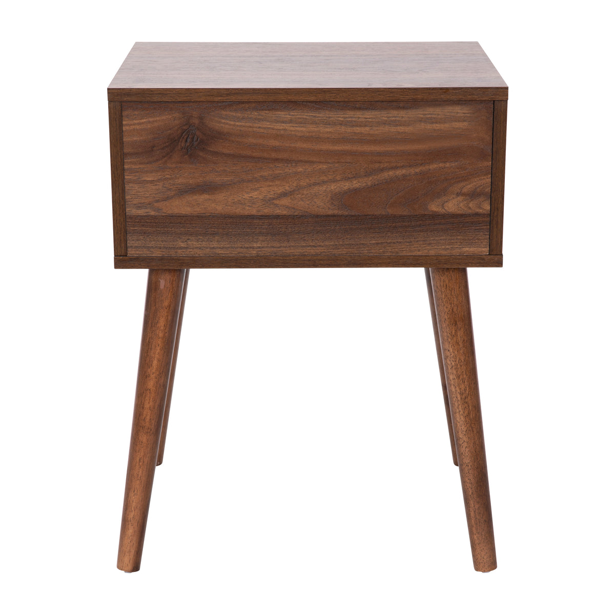 Hatfield Mid-Century Modern One Drawer Wood Nightstand, Side Accent or End Table with Soft Close Storage Drawer