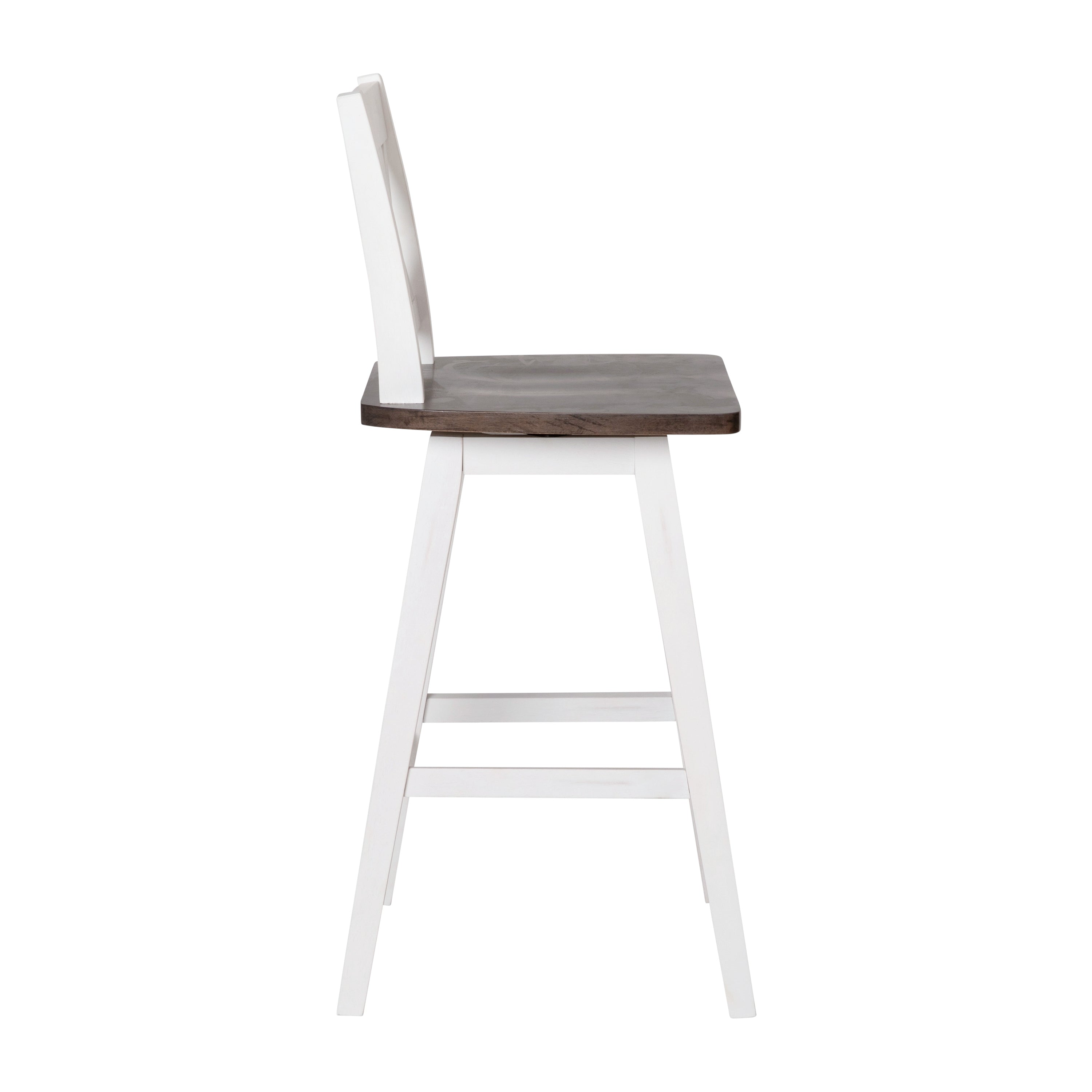 Gwendolyn Solid Wood Modern Farmhouse Swivel Counter Height Barstool
