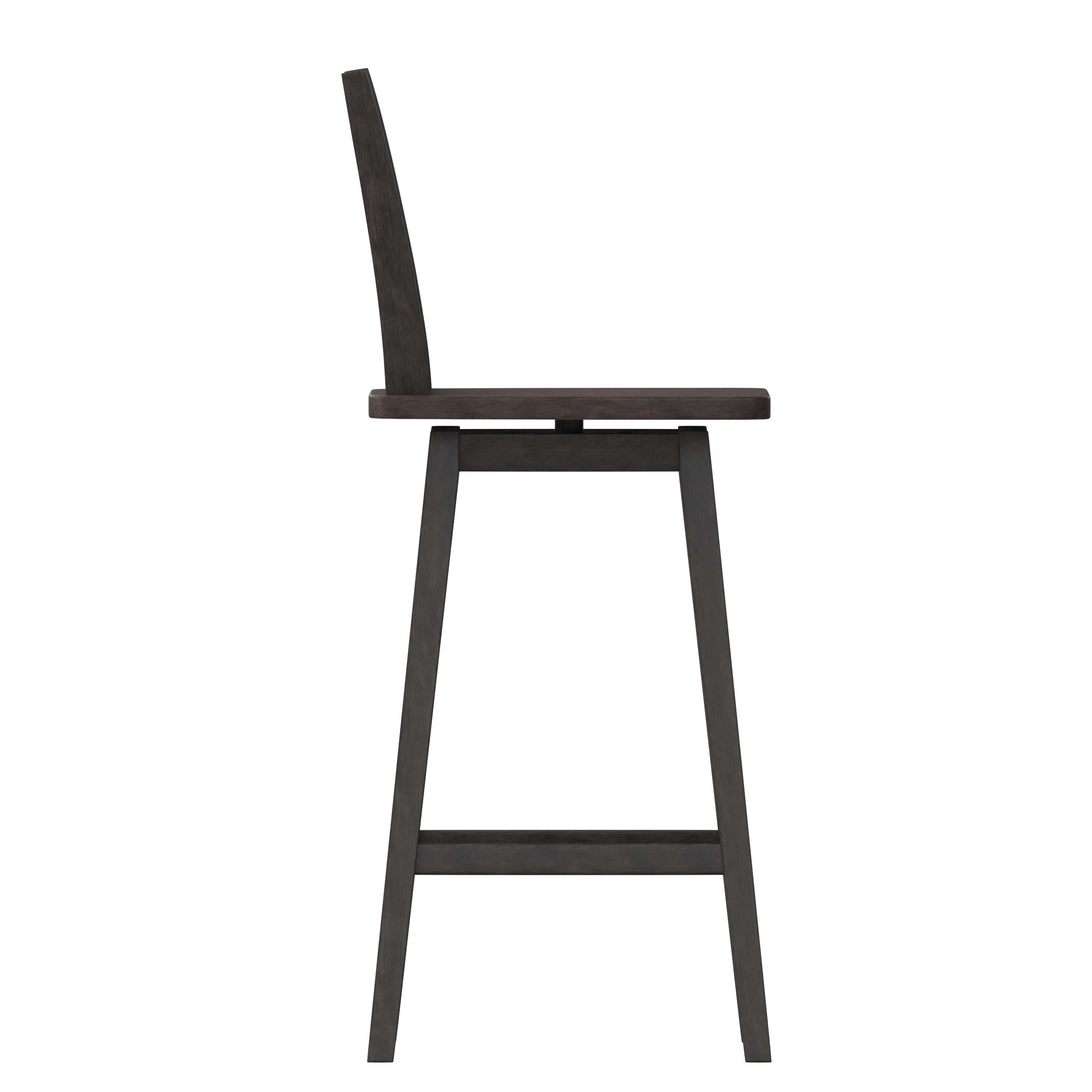 Gwendolyn Solid Wood Modern Farmhouse Swivel Bar Height Barstool