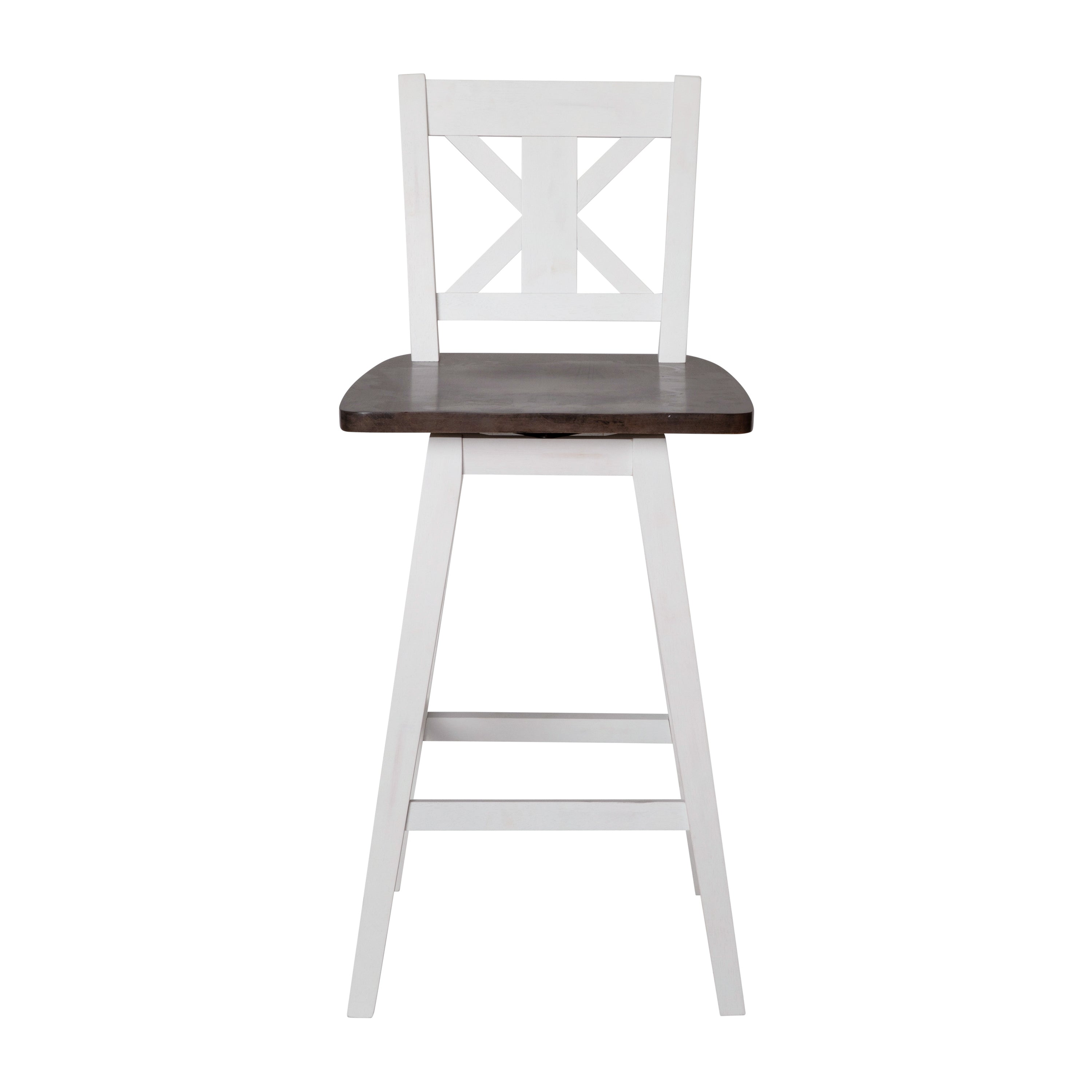 Gwendolyn Solid Wood Modern Farmhouse Swivel Bar Height Barstool