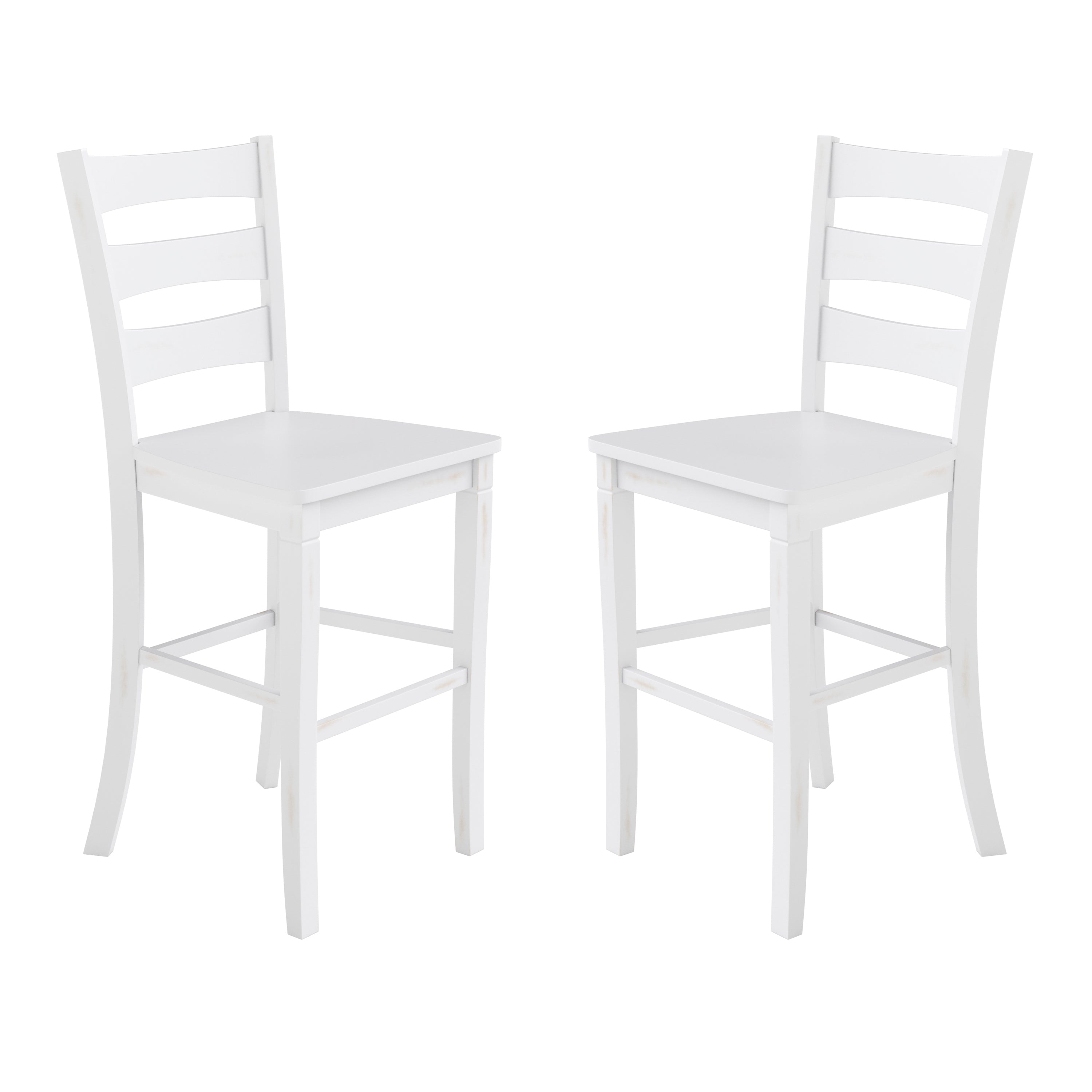 Liesel Set of 2 Wooden Classic Ladderback Bar Height Barstool with Solid Wood Seat
