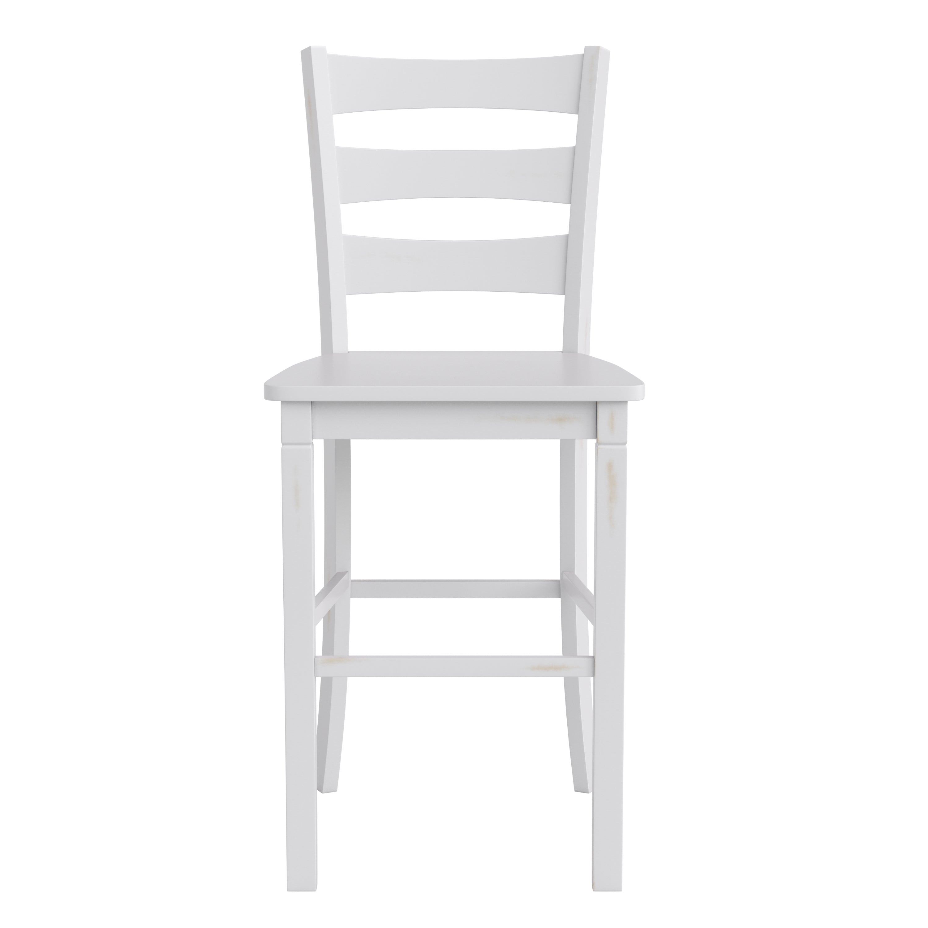 Liesel Set of 2 Wooden Classic Ladderback Bar Height Barstool with Solid Wood Seat
