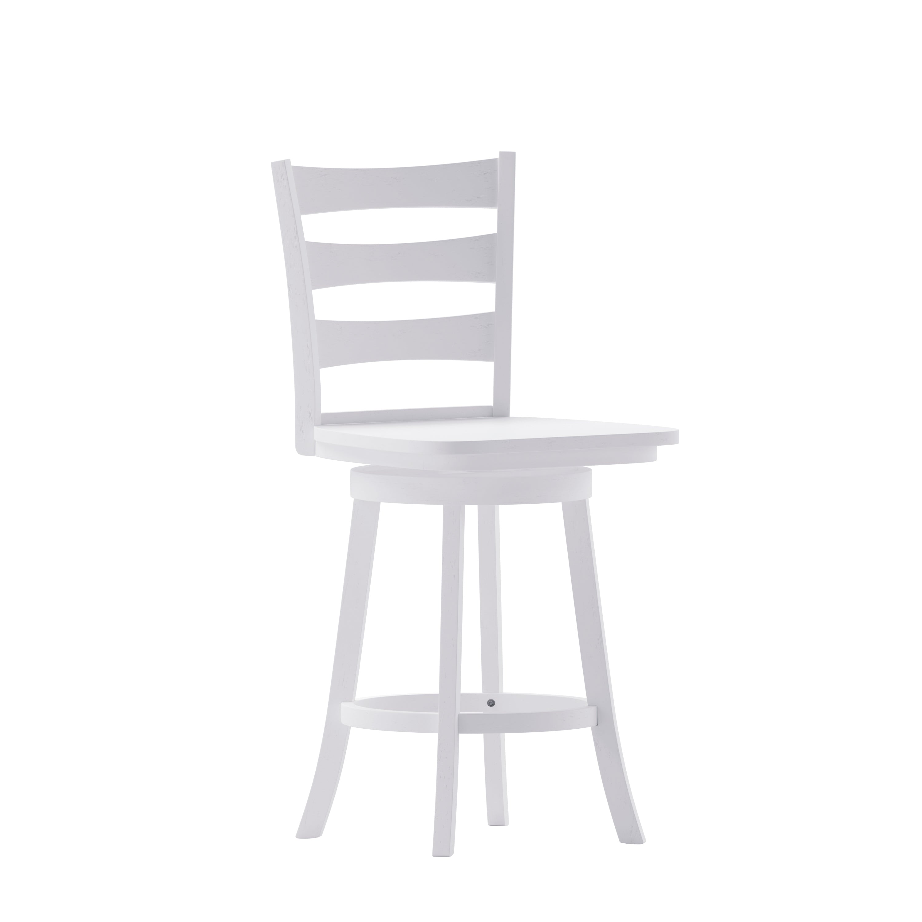 Liesel Wooden Classic Ladderback Swivel Counter Height Barstool with Solid Wood Seat