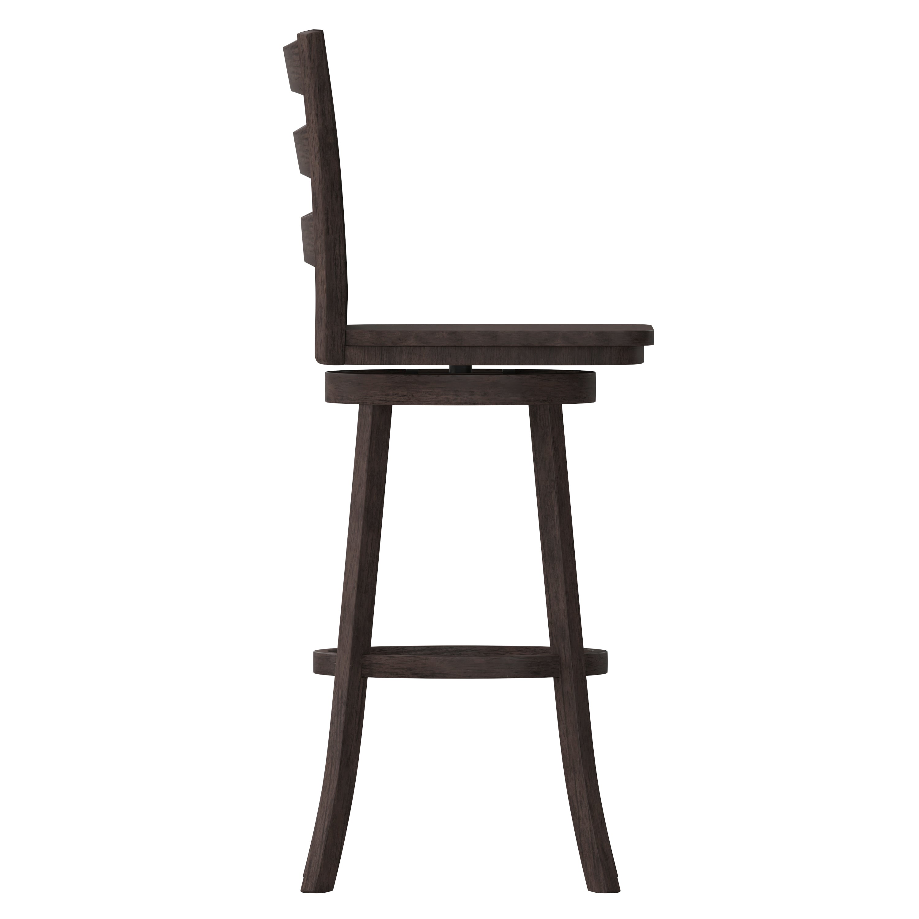 Liesel Wooden Classic Ladderback Swivel Bar Height Barstool with Solid Wood Seat
