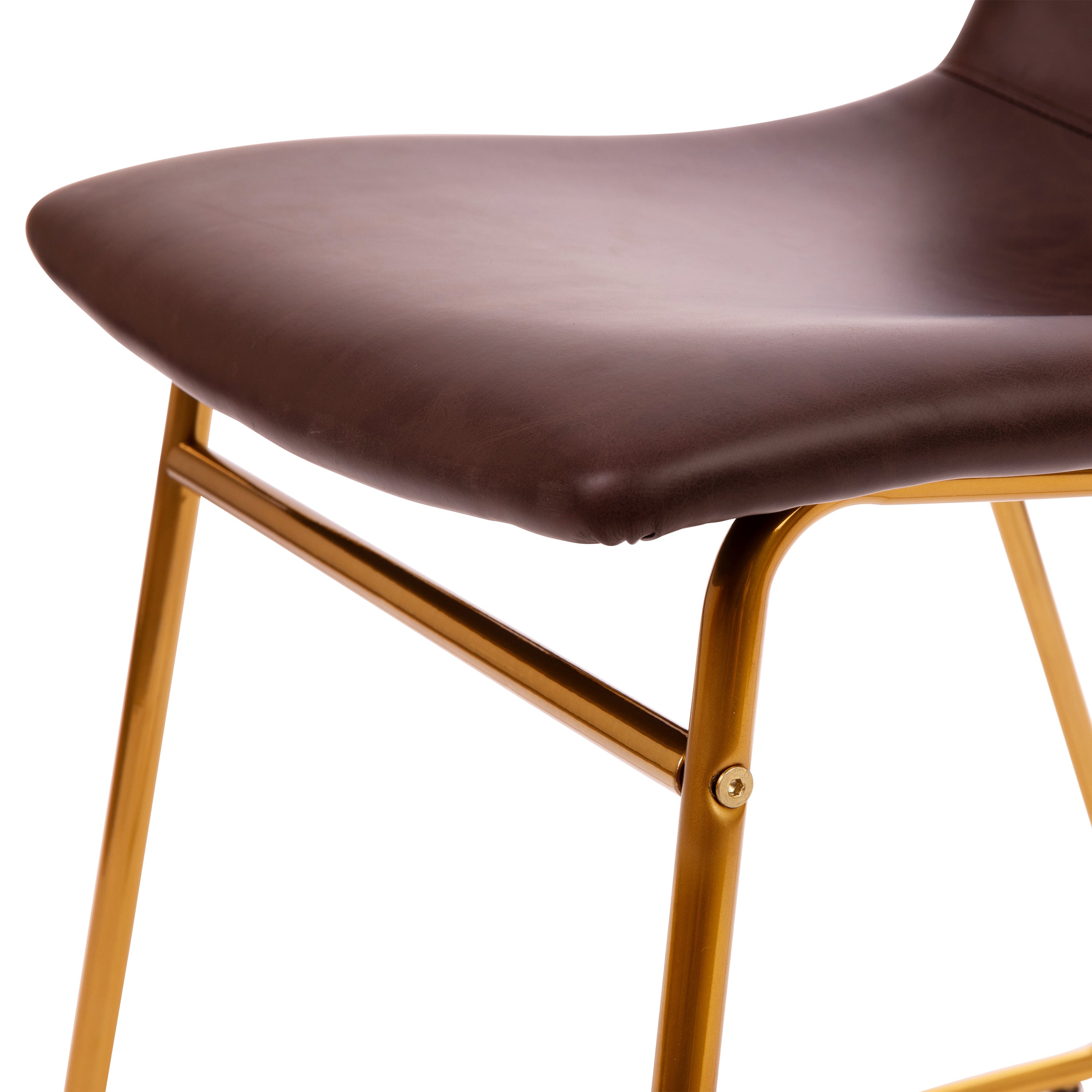 18 Inch Dining Table Height Chair, Mid-Back Sled Base Dining Chair in LeatherSoft Upholstery, Set of 2
