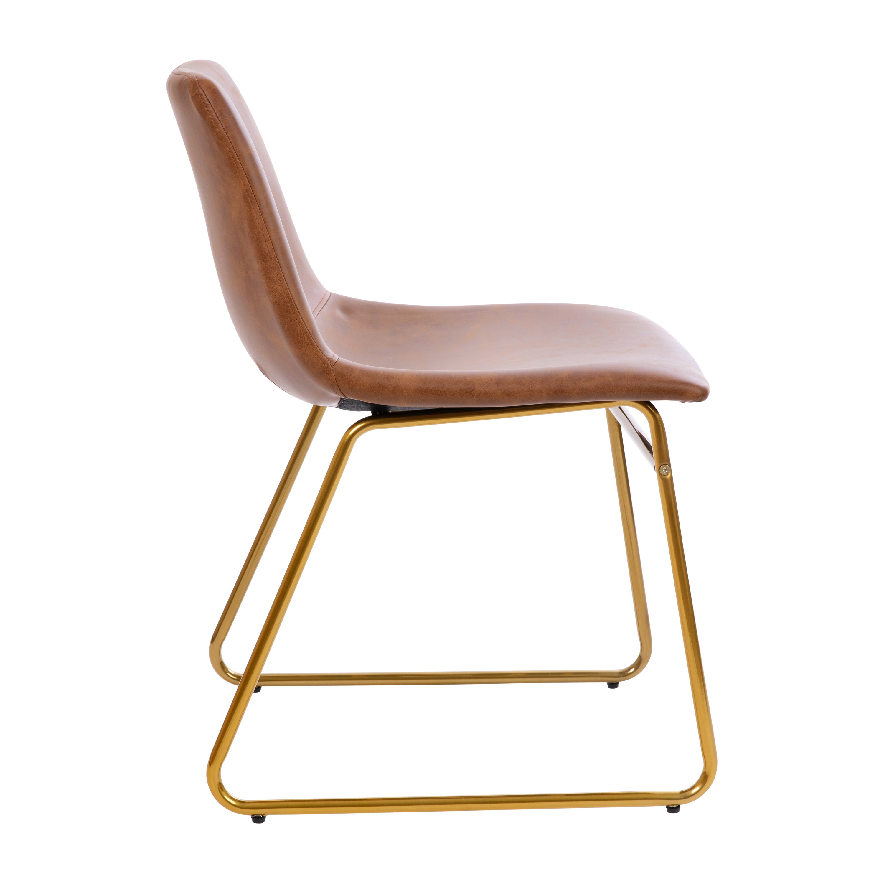 18 Inch Dining Table Height Chair, Mid-Back Sled Base Dining Chair in LeatherSoft Upholstery, Set of 2