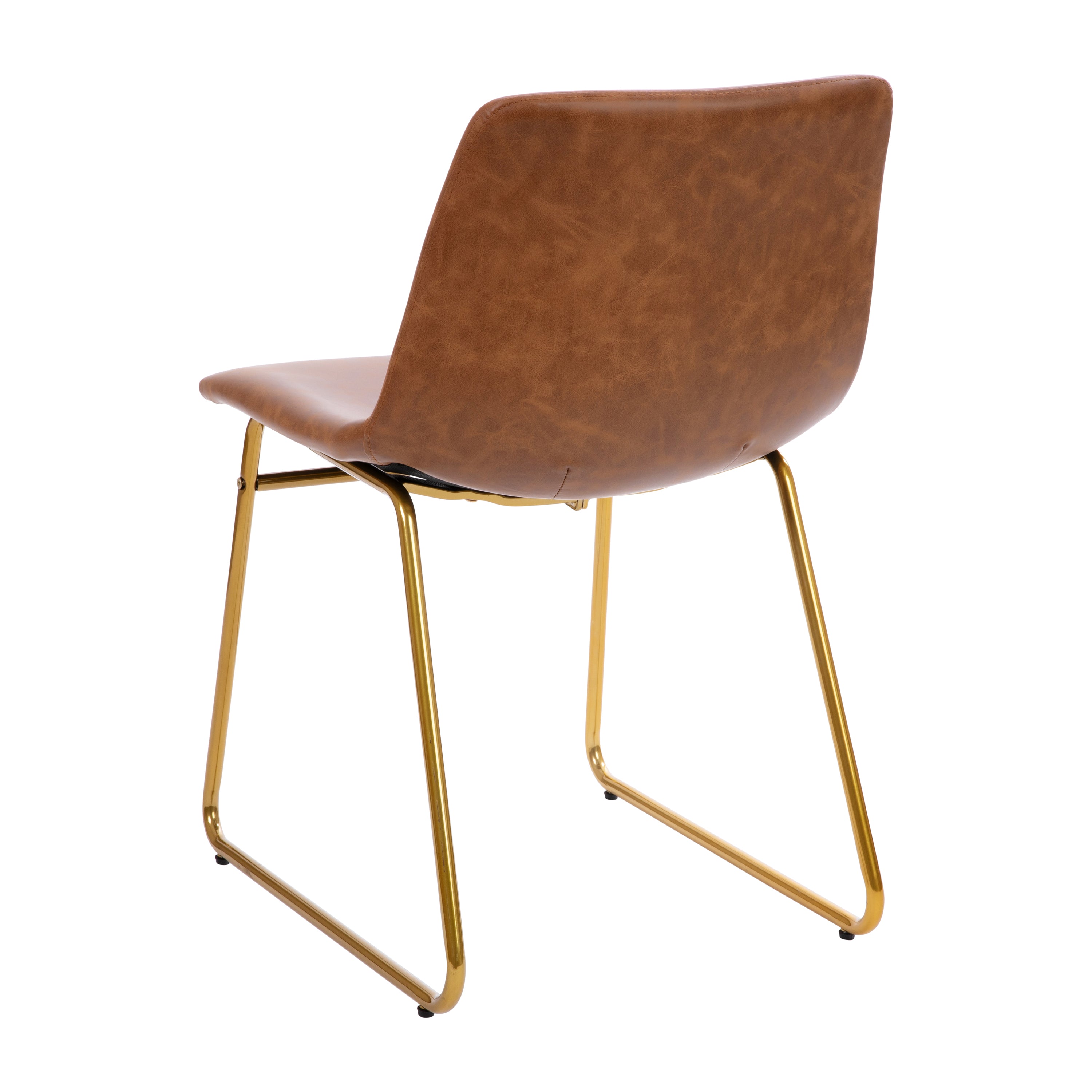 18 Inch Dining Table Height Chair, Mid-Back Sled Base Dining Chair in LeatherSoft Upholstery, Set of 2