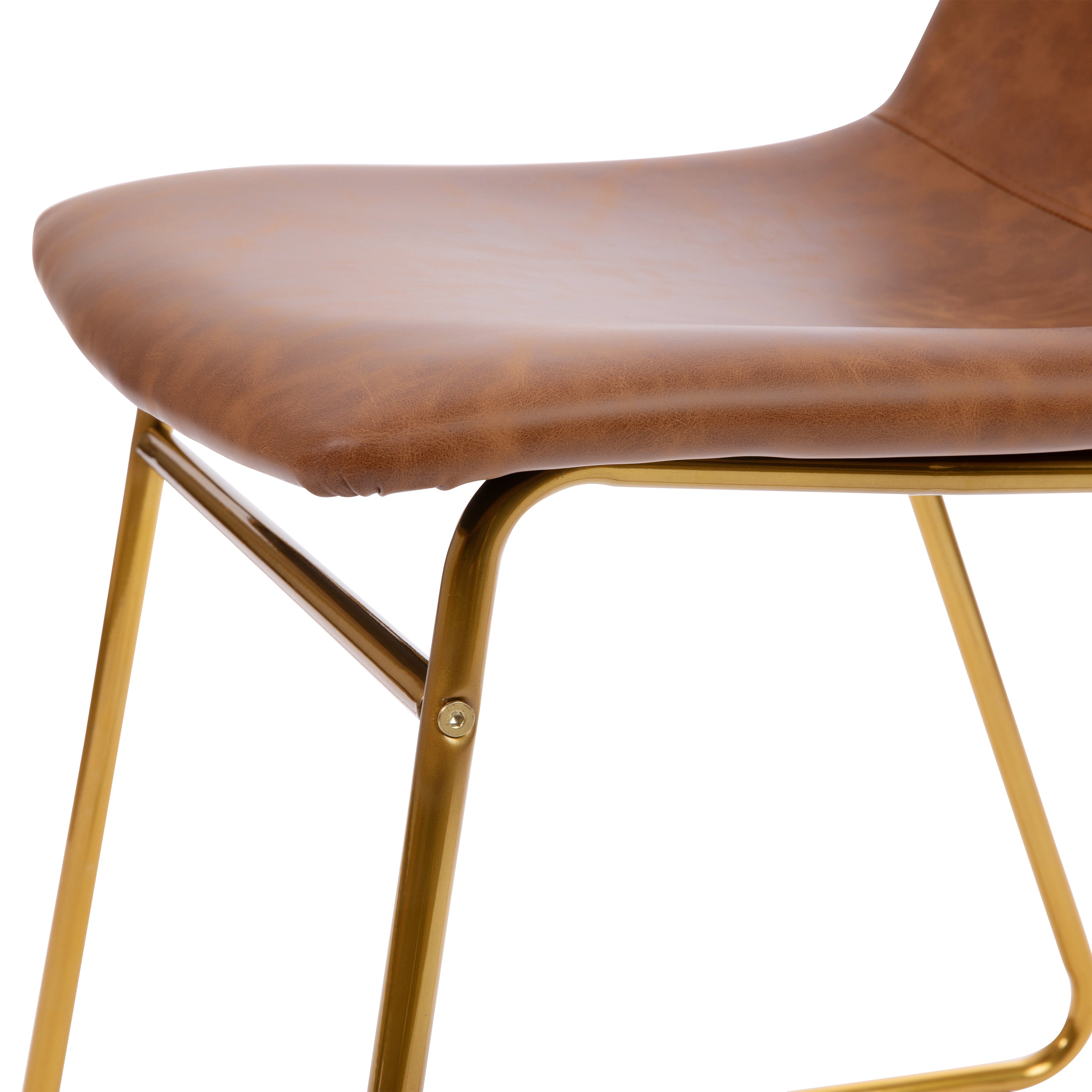 18 Inch Dining Table Height Chair, Mid-Back Sled Base Dining Chair in LeatherSoft Upholstery, Set of 2