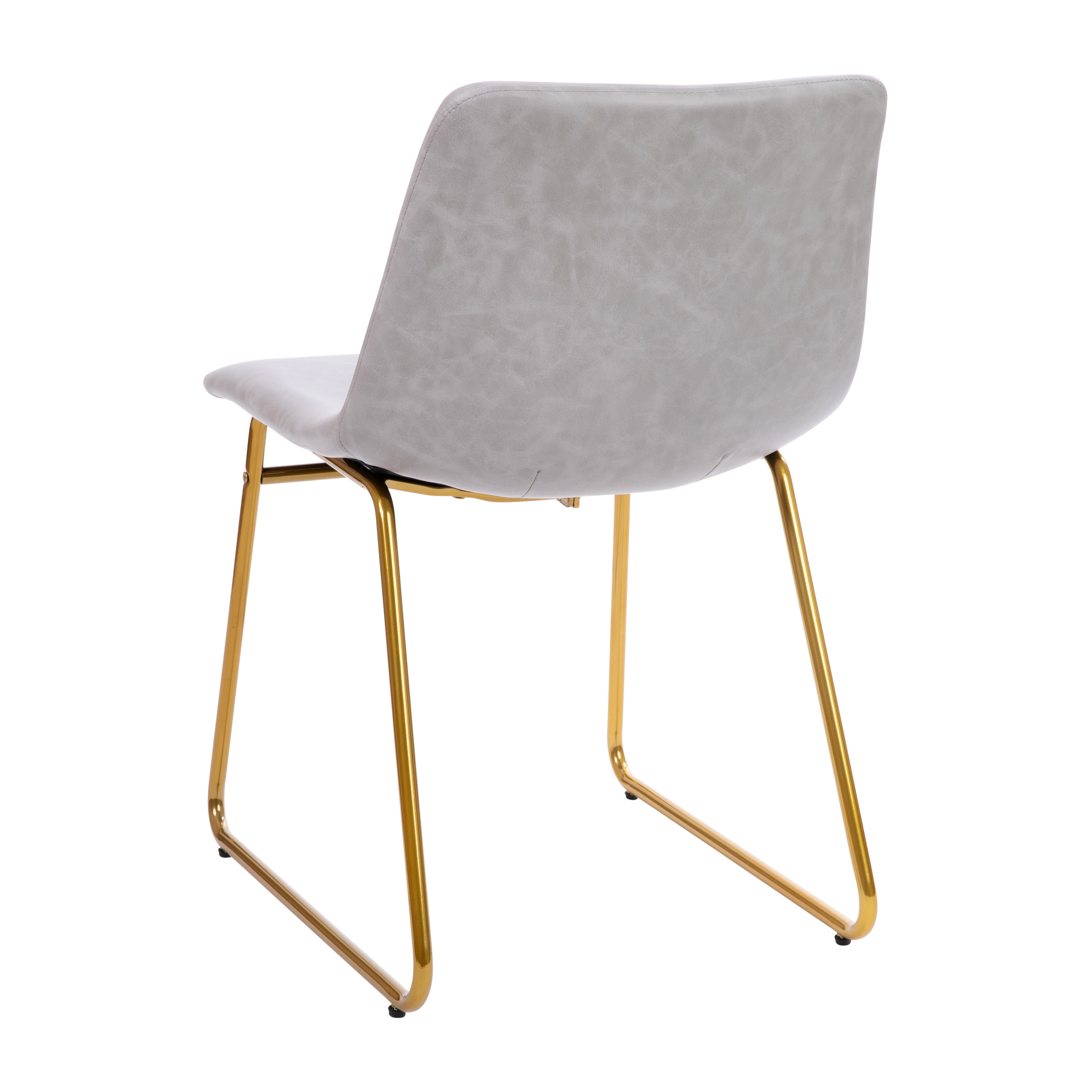 18 Inch Dining Table Height Chair, Mid-Back Sled Base Dining Chair in LeatherSoft Upholstery, Set of 2
