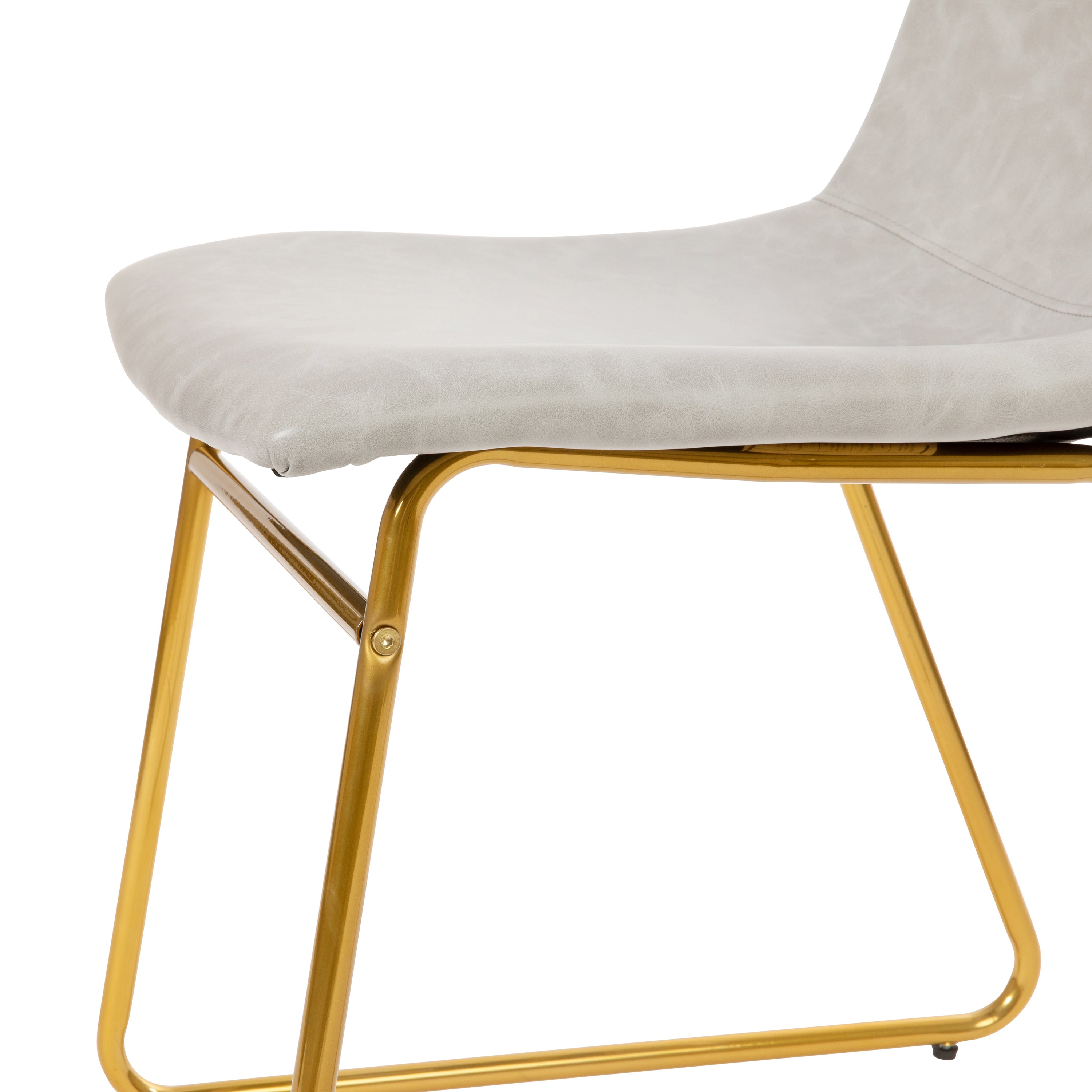 18 Inch Dining Table Height Chair, Mid-Back Sled Base Dining Chair in LeatherSoft Upholstery, Set of 2