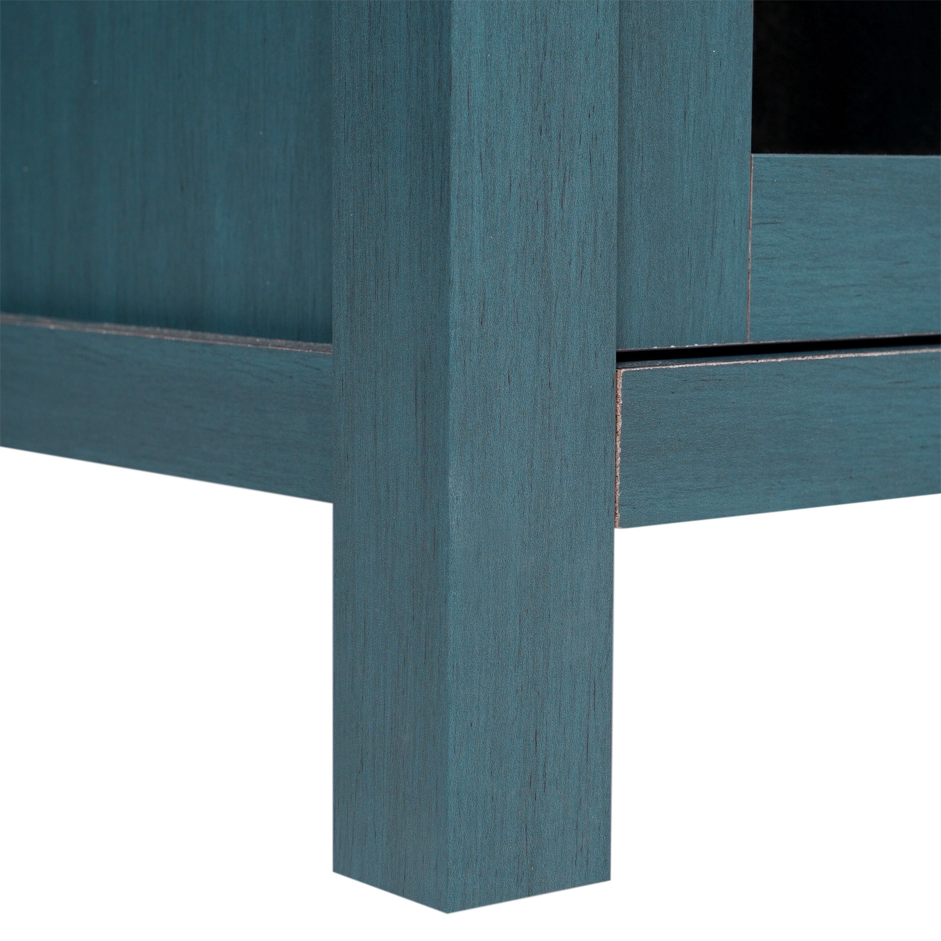 Dion Modern Kitchen and Dining Room Buffet Sideboard Storage Cabinet, Engineered Wood with 2 Tempered Glass Doors, 2 Drawers, Open Shelf