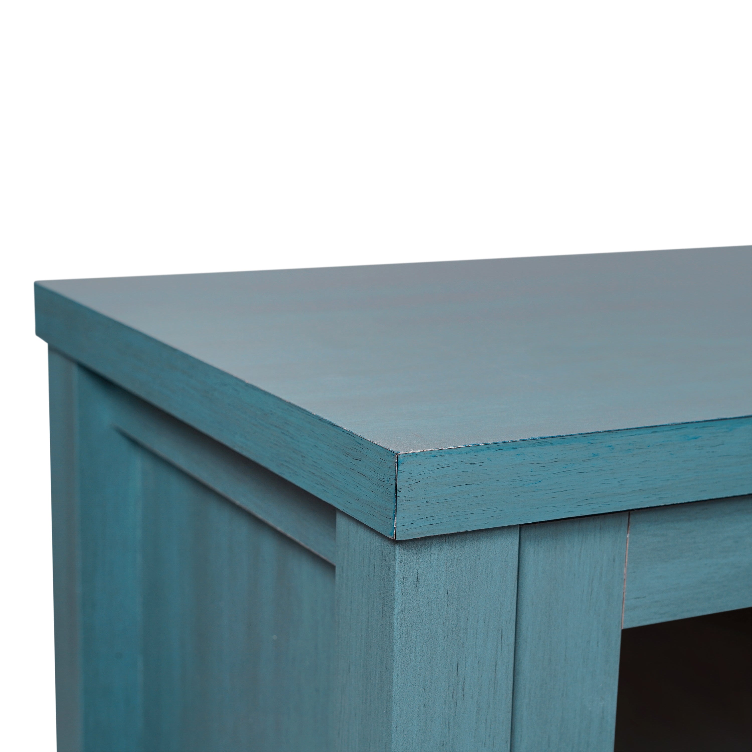 Dion Modern Kitchen and Dining Room Buffet Sideboard Storage Cabinet, Engineered Wood with 2 Tempered Glass Doors, 2 Drawers, Open Shelf