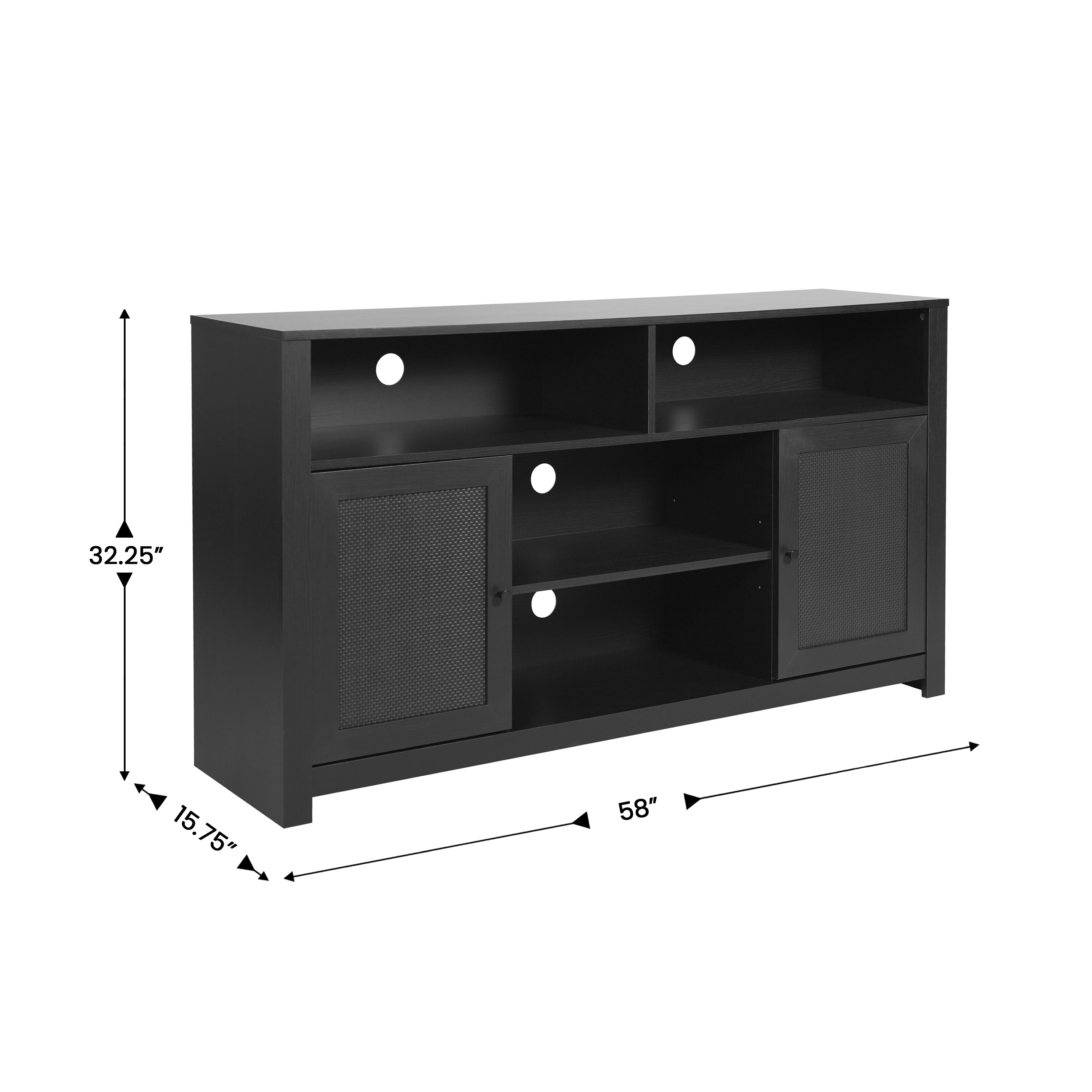 Malaki Mid-Century Modern Buffet Sideboard with 2 Soft Close Doors and Adjustable Center Shelf, TV Stand for up to 65" TV's
