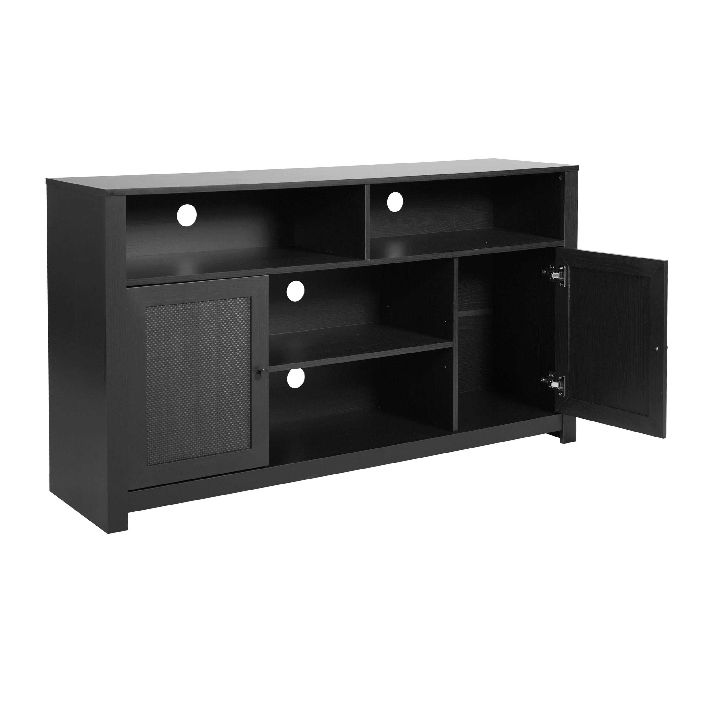Malaki Mid-Century Modern Buffet Sideboard with 2 Soft Close Doors and Adjustable Center Shelf, TV Stand for up to 65" TV's