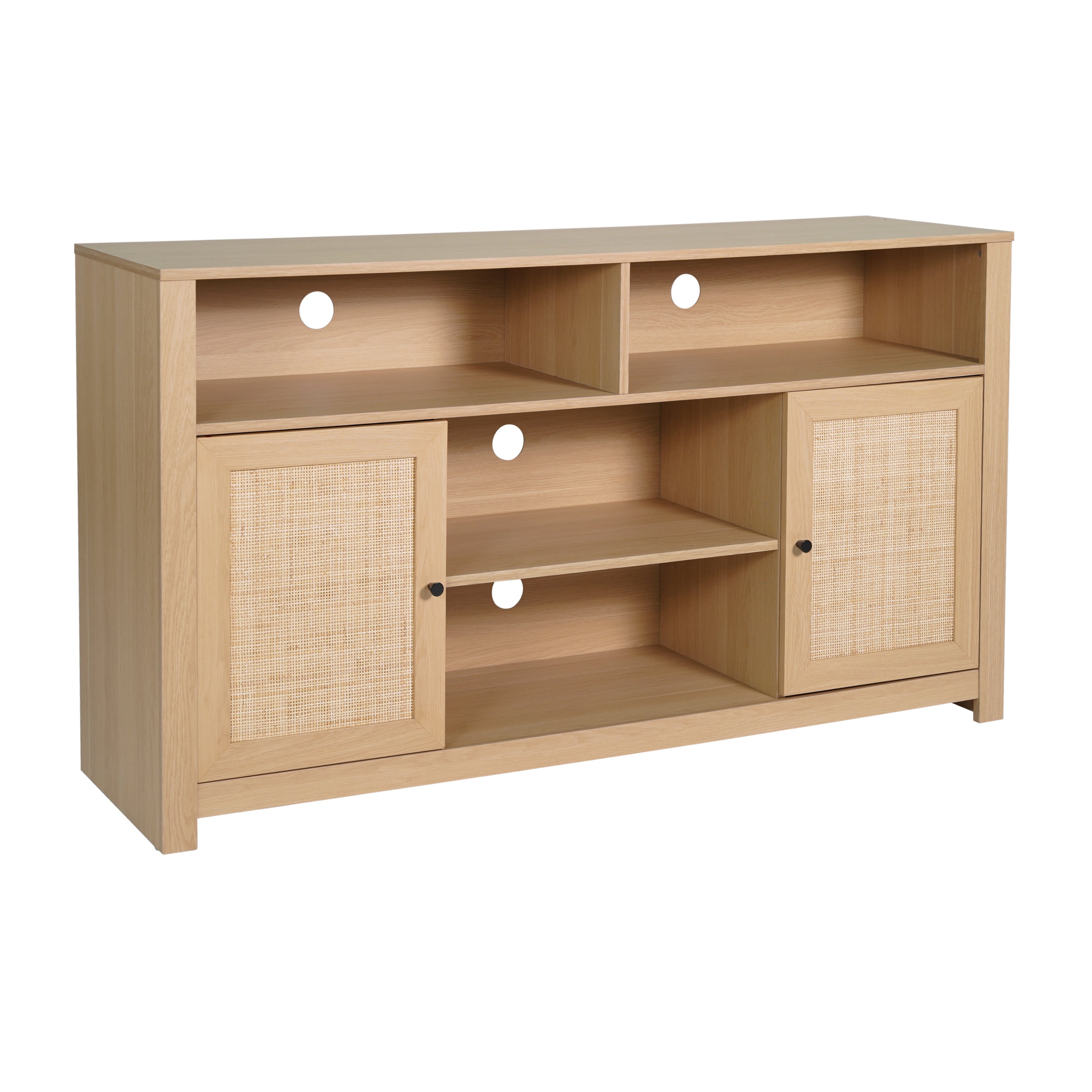 Malaki Mid-Century Modern Buffet Sideboard with 2 Soft Close Doors and Adjustable Center Shelf, TV Stand for up to 65" TV's
