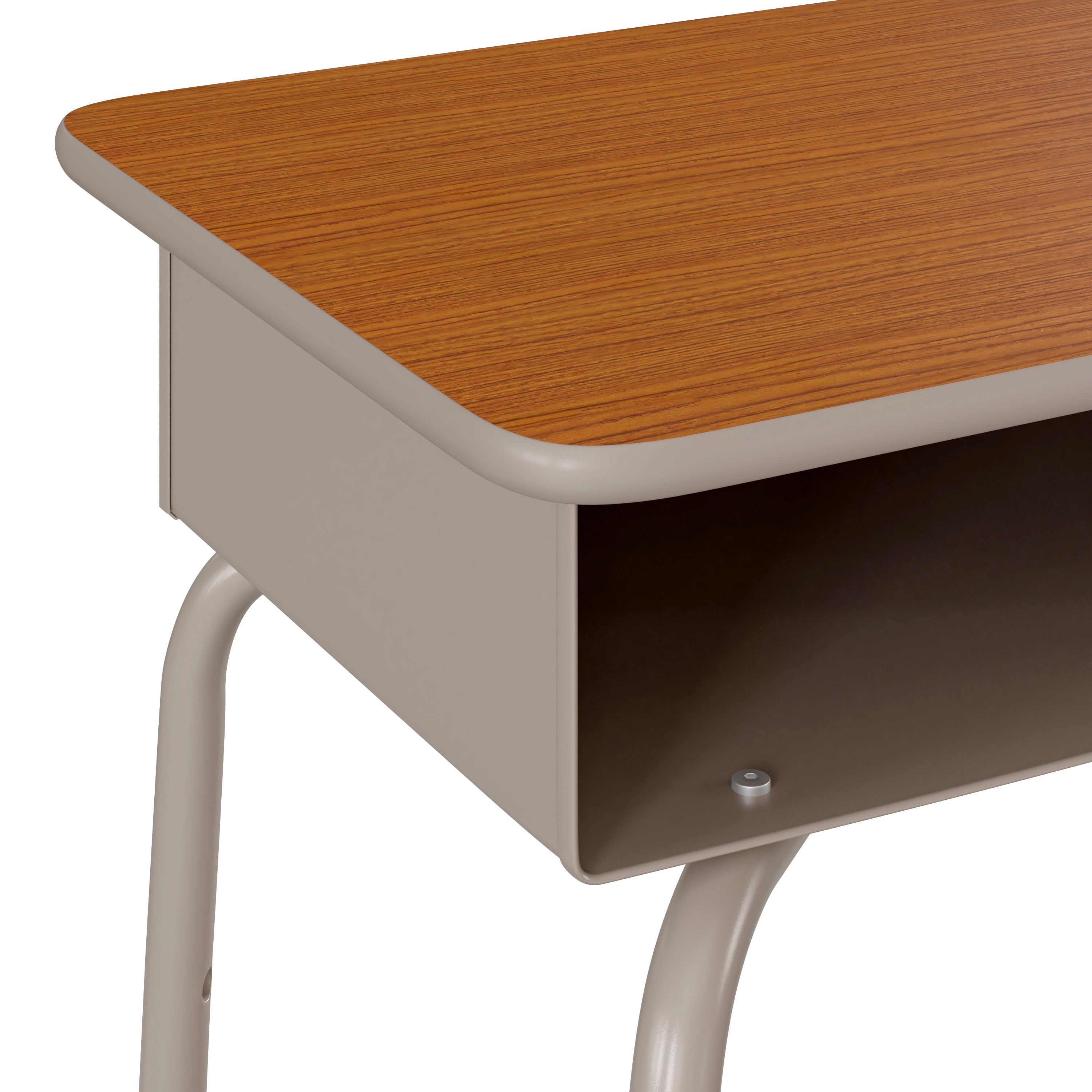 Student Desk with Open Front Metal Book Box
