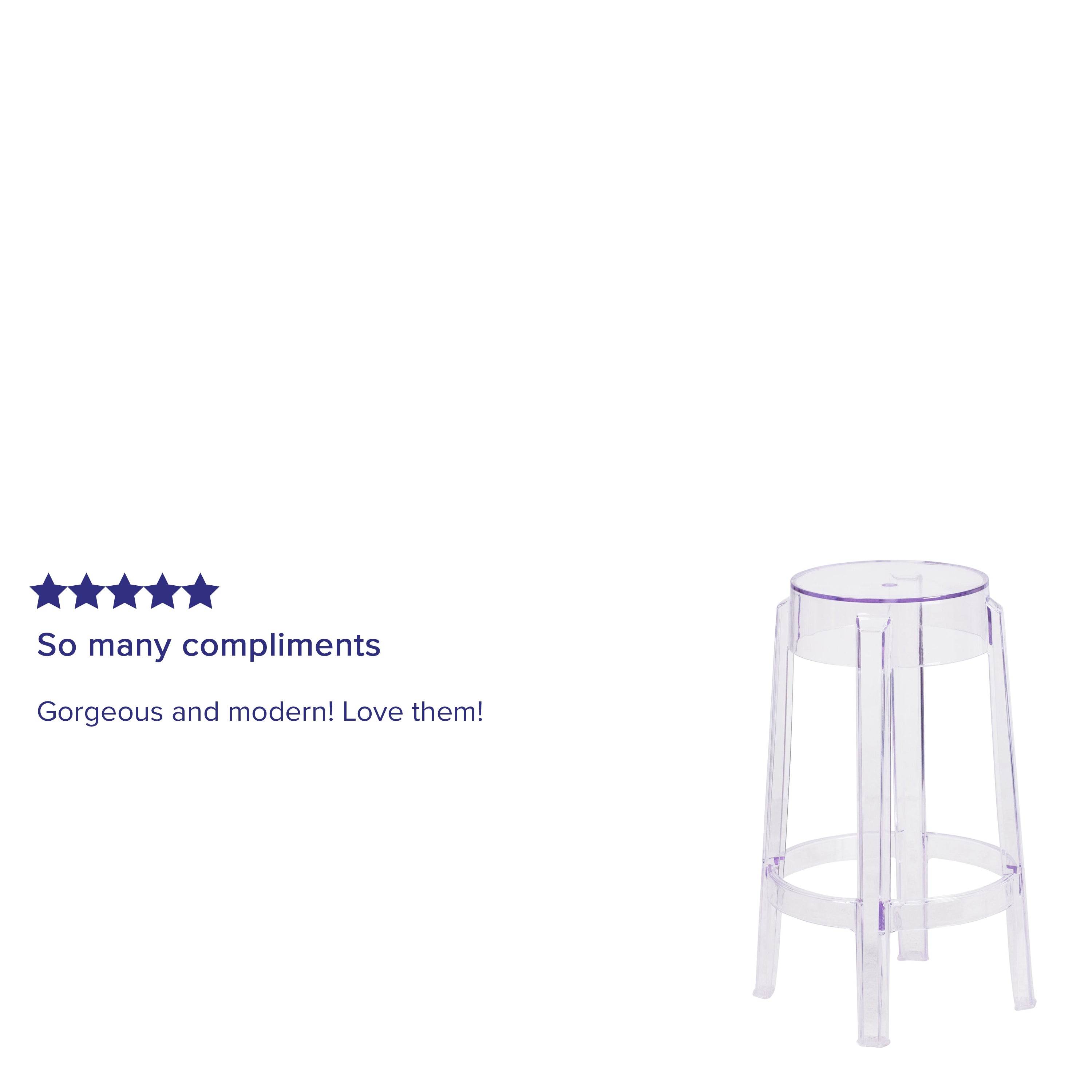 25.75'' High Transparent Counter Height Stool