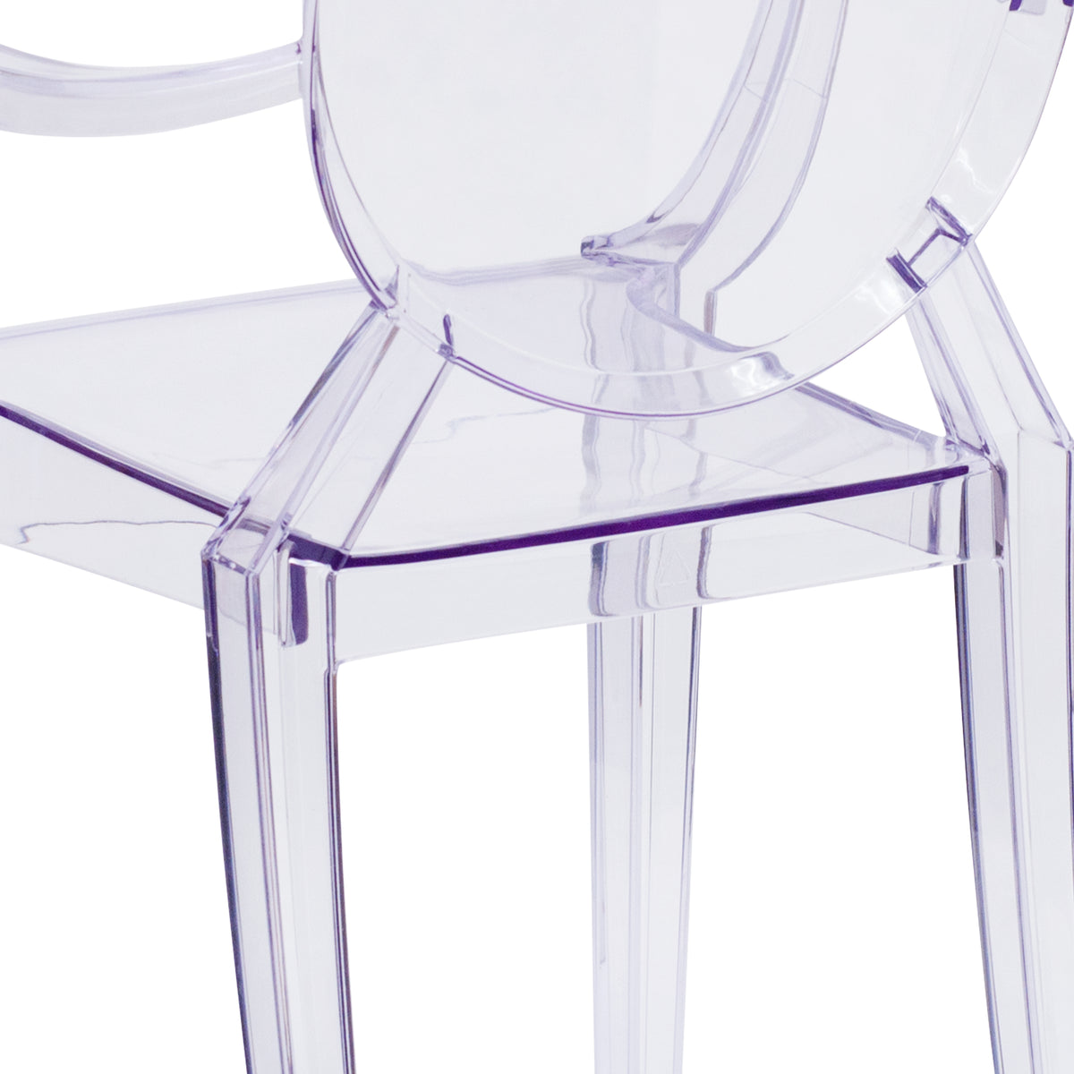 Oval Back Ghost Chair with Arms