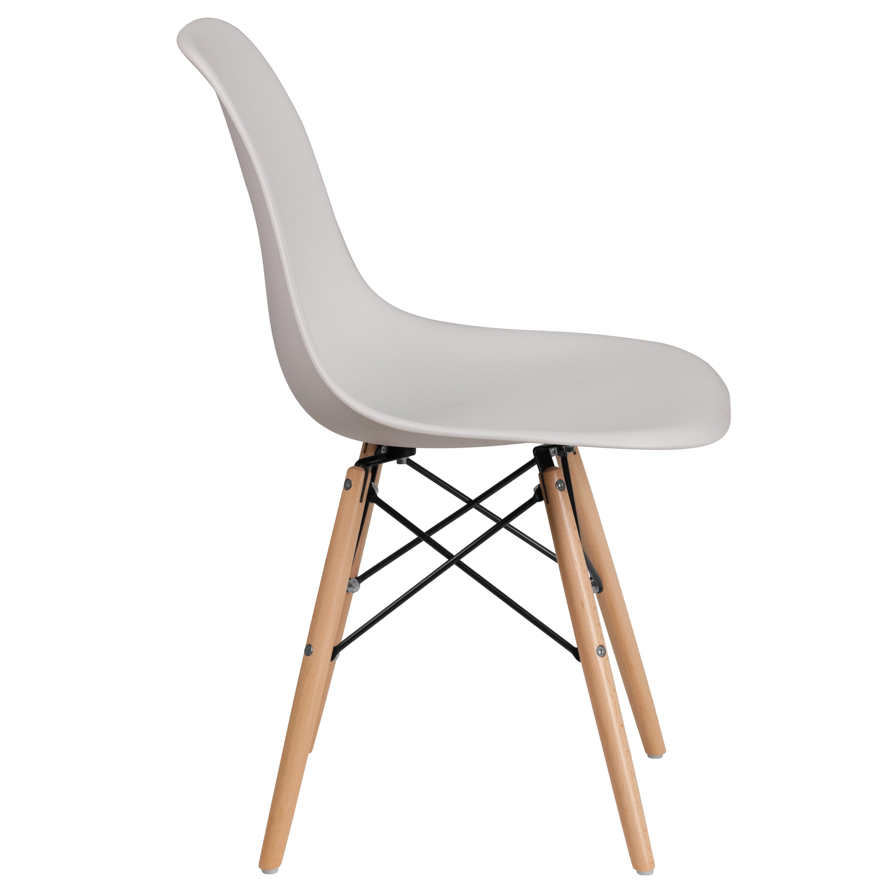 Elon Series Plastic Chair with Wooden Legs-Accent Chair-Flash Furniture-Wall2Wall Furnishings