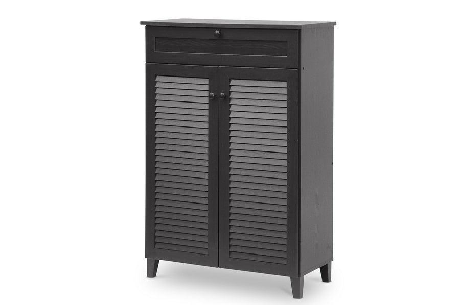 Harding Espresso Shoe-Storage Cabinet