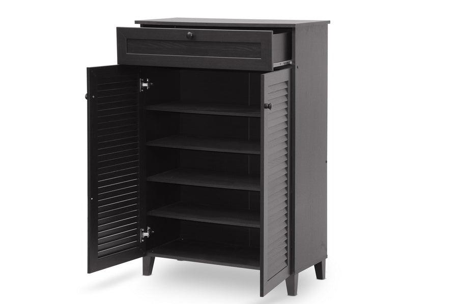 Harding Espresso Shoe-Storage Cabinet