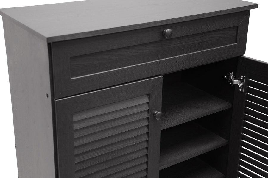 Harding Espresso Shoe-Storage Cabinet