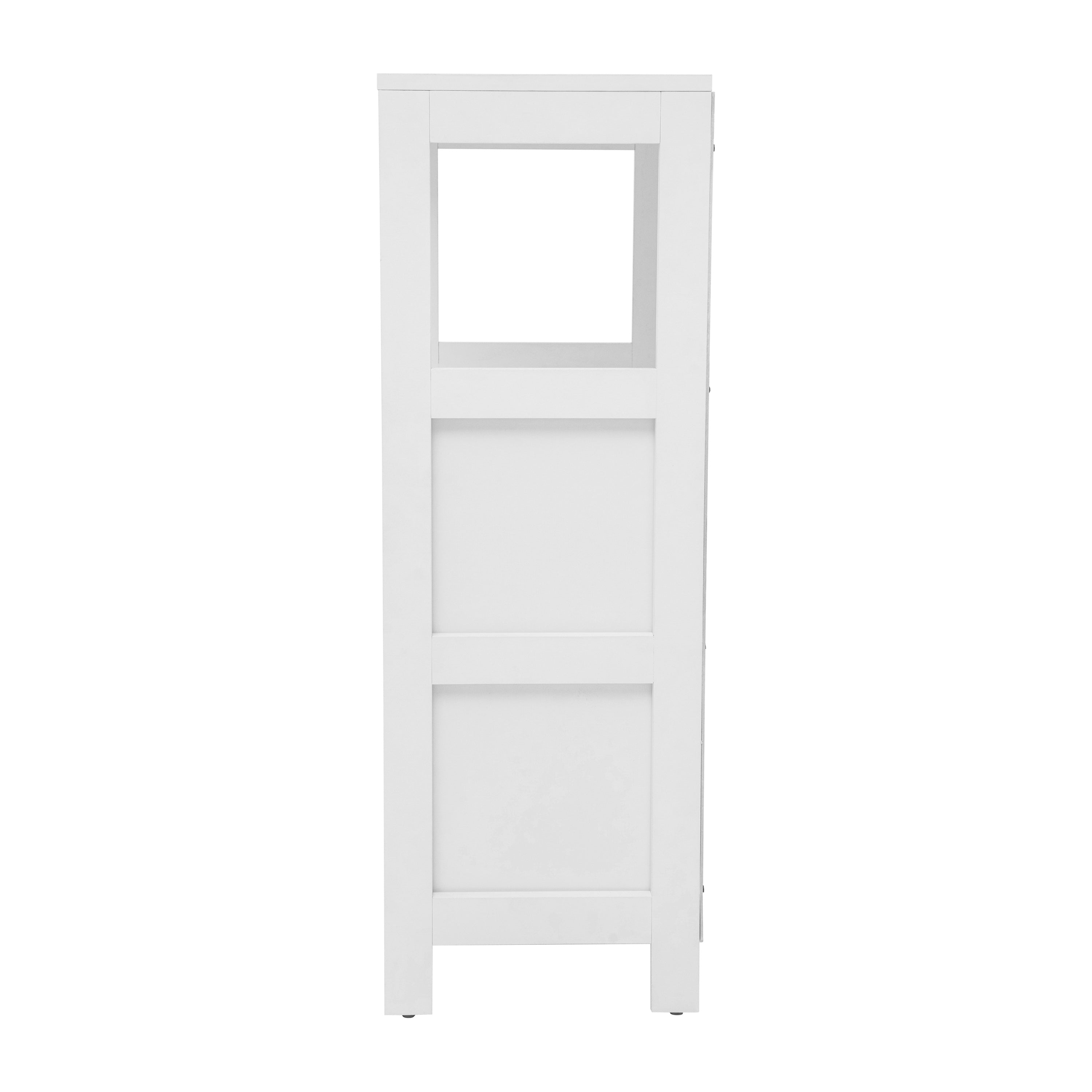 Dune Farmhouse Bathroom Storage Organizer with Two Removable Drawers and Open Display Shelf