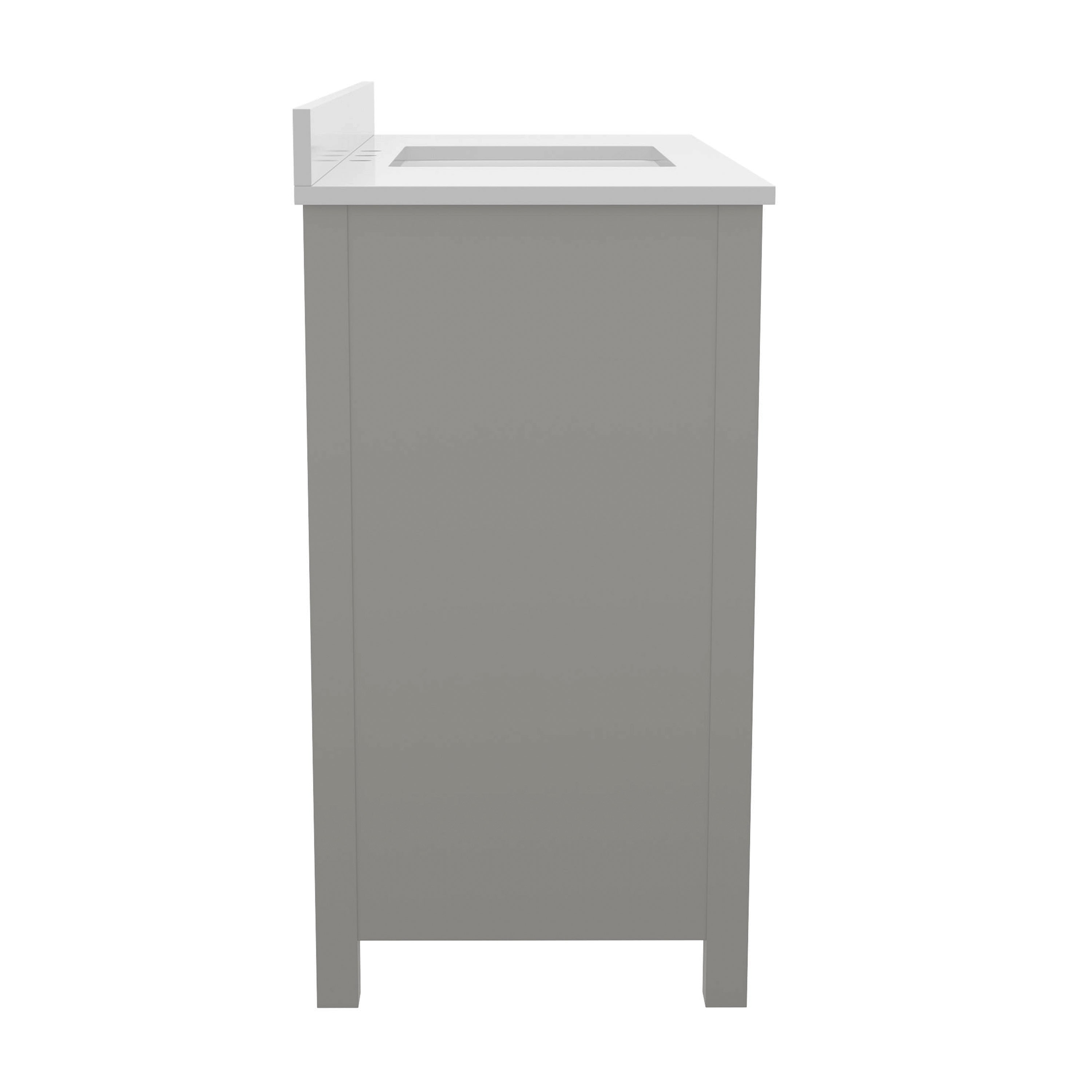 Vega Bathroom Vanity with Sink, Storage Cabinet with Soft Close Doors, and 9 Drawers, Carrara Marble Finish Countertop
