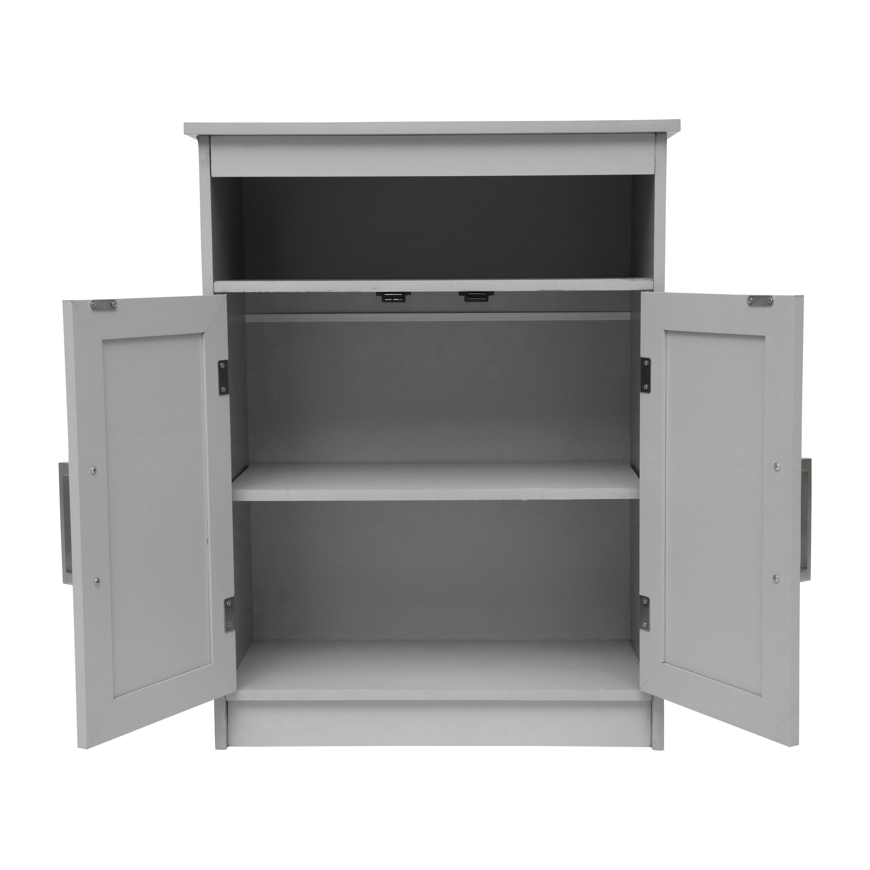 Vega Bathroom Storage Cabinet Organizer with Magnetic Closure Doors, In-Cabinet Adjustable Shelf, and Upper Open Shelf