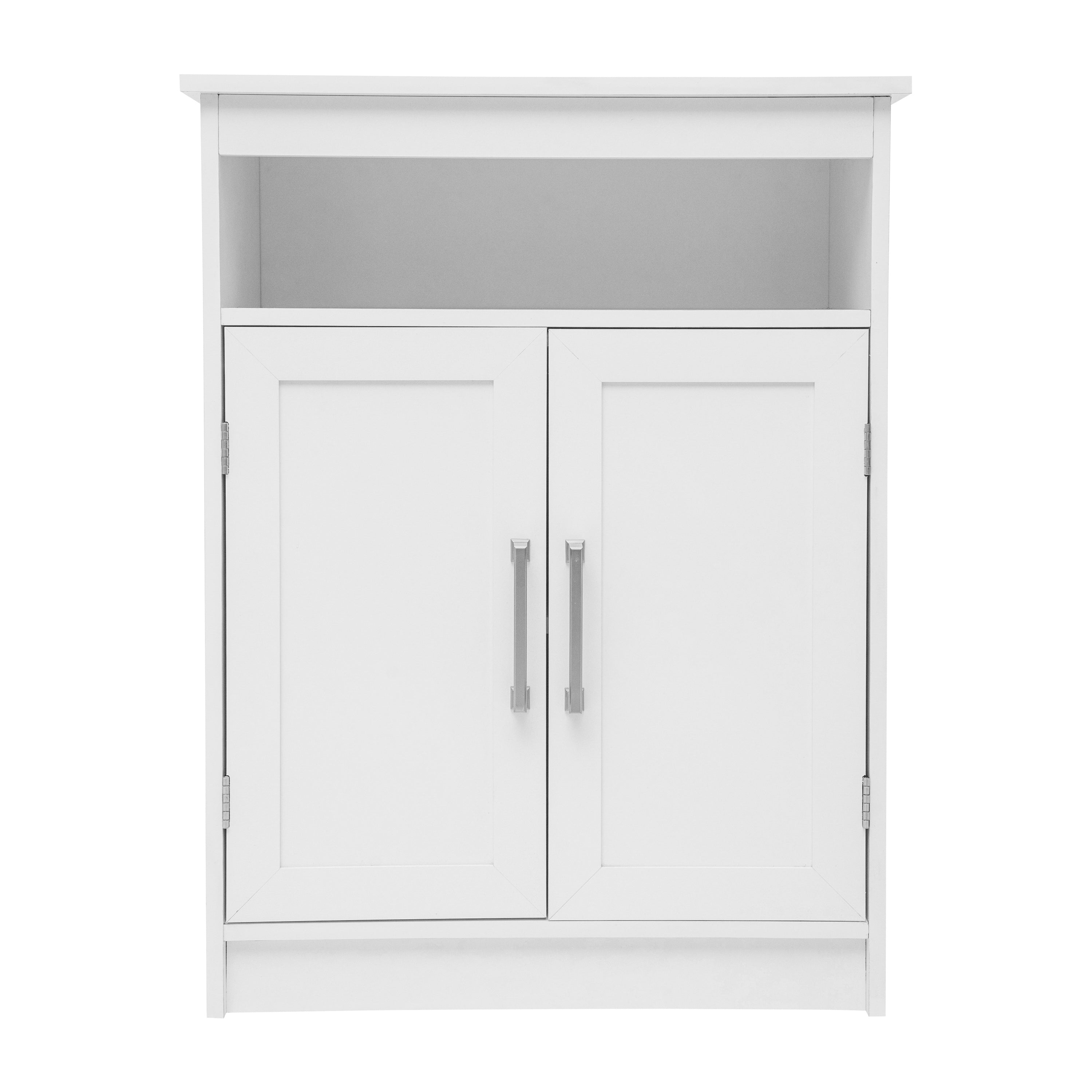 Vega Bathroom Storage Cabinet Organizer with Magnetic Closure Doors, In-Cabinet Adjustable Shelf, and Upper Open Shelf