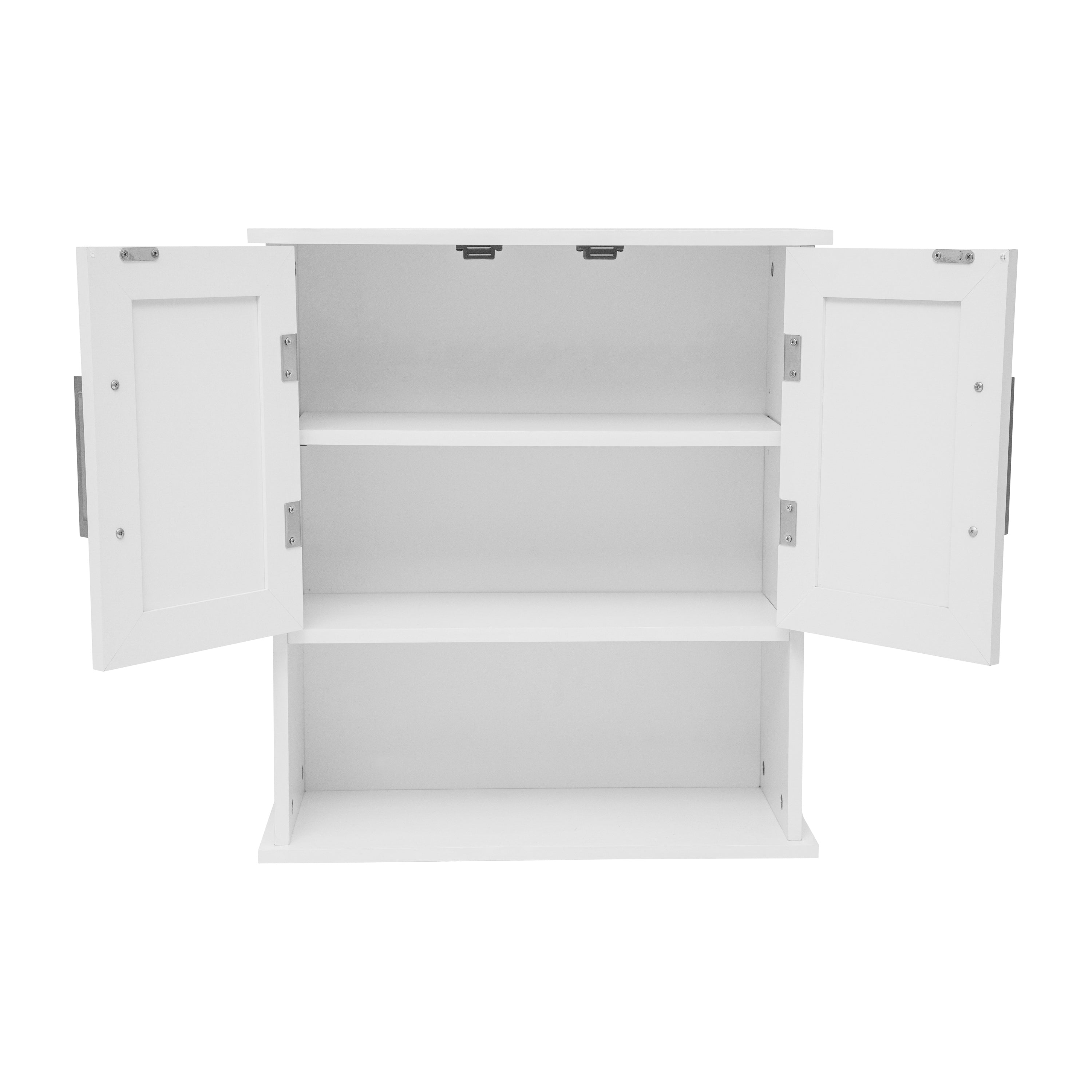 Vega Wall Mounted Bathroom Medicine Cabinet Storage Organizer with Magnetic Closure Doors, Adjustable Shelf, and Lower Open Shelf