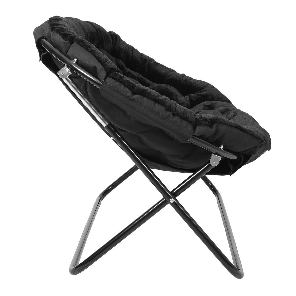 Eleanor Portable Folding Upholstered Double Saucer Chair with a Steel Frame for Dorm, Living Room, or Bedroom