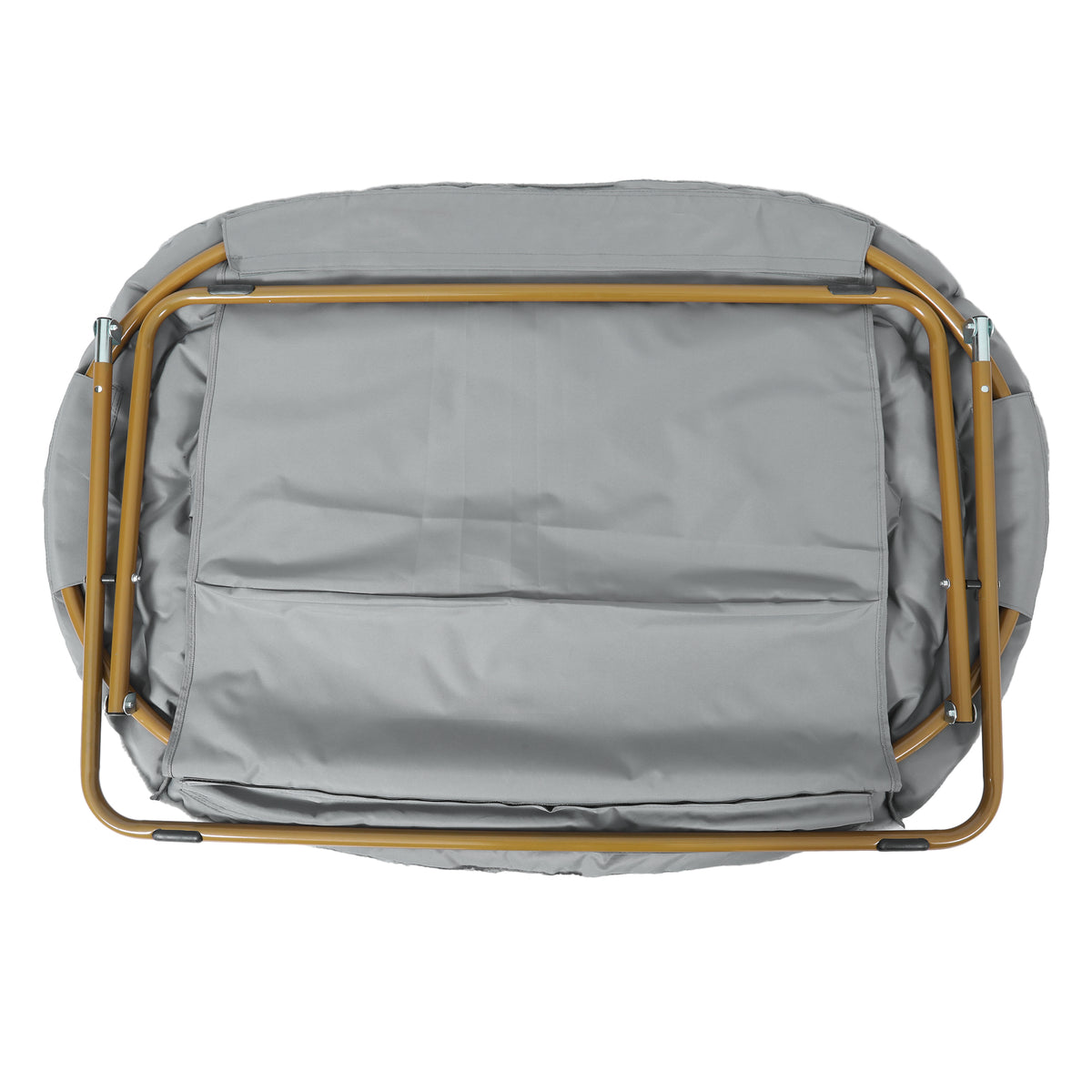 Eleanor Portable Folding Upholstered Double Saucer Chair with a Steel Frame for Dorm, Living Room, or Bedroom