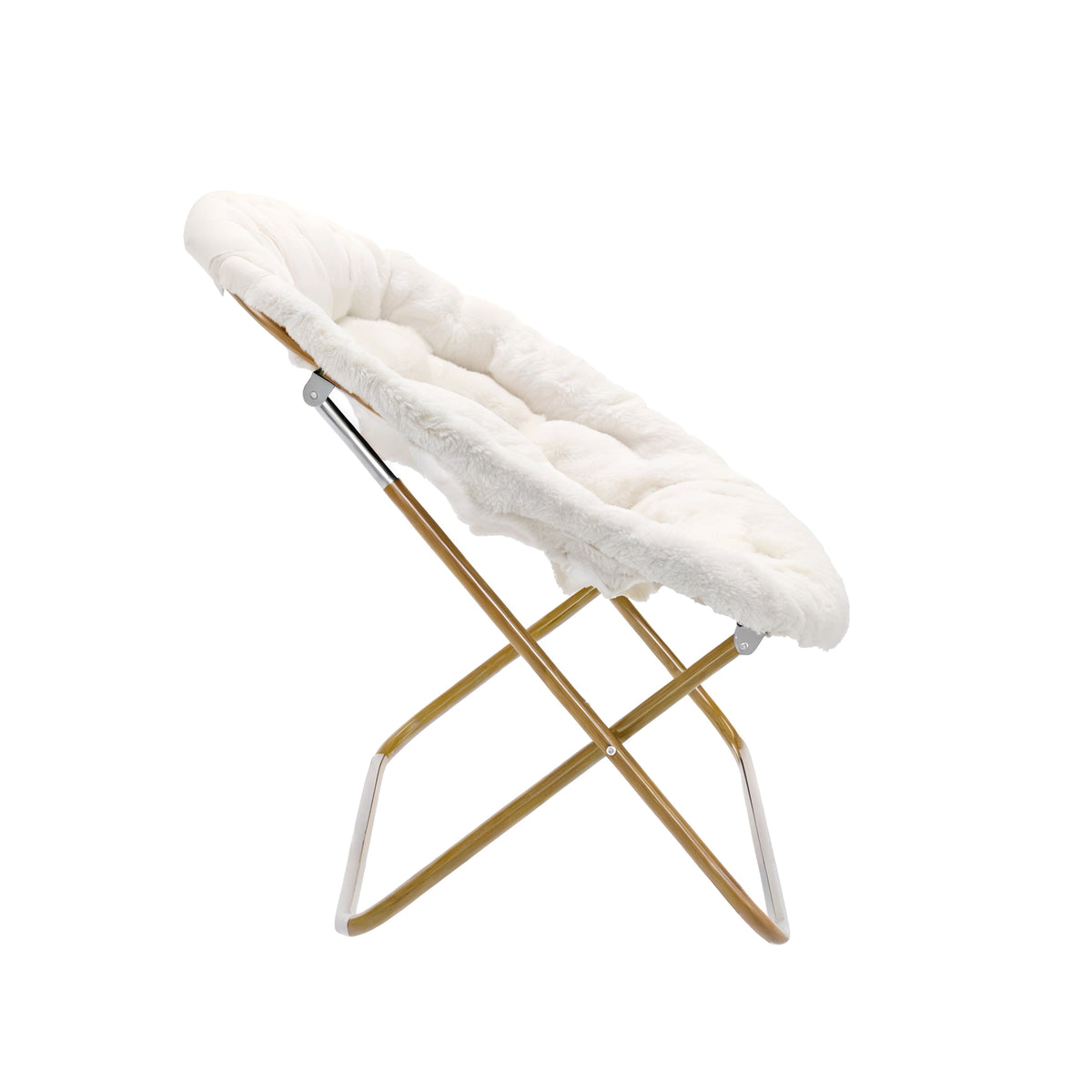 Eleanor Portable Folding Upholstered Double Saucer Chair with a Steel Frame for Dorm, Living Room, or Bedroom