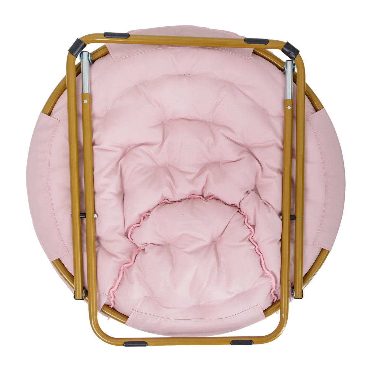 Gwen 38" Oversize Portable Faux Fur Folding Saucer Moon Chair for Dorm and Bedroom