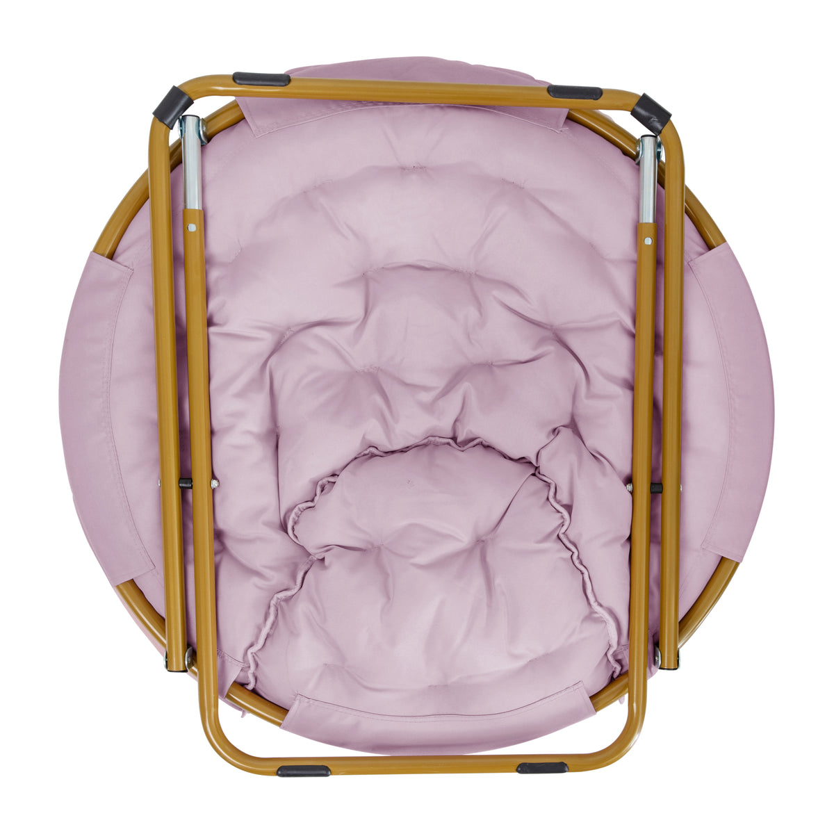 Gwen 38" Oversize Portable Faux Fur Folding Saucer Moon Chair for Dorm and Bedroom