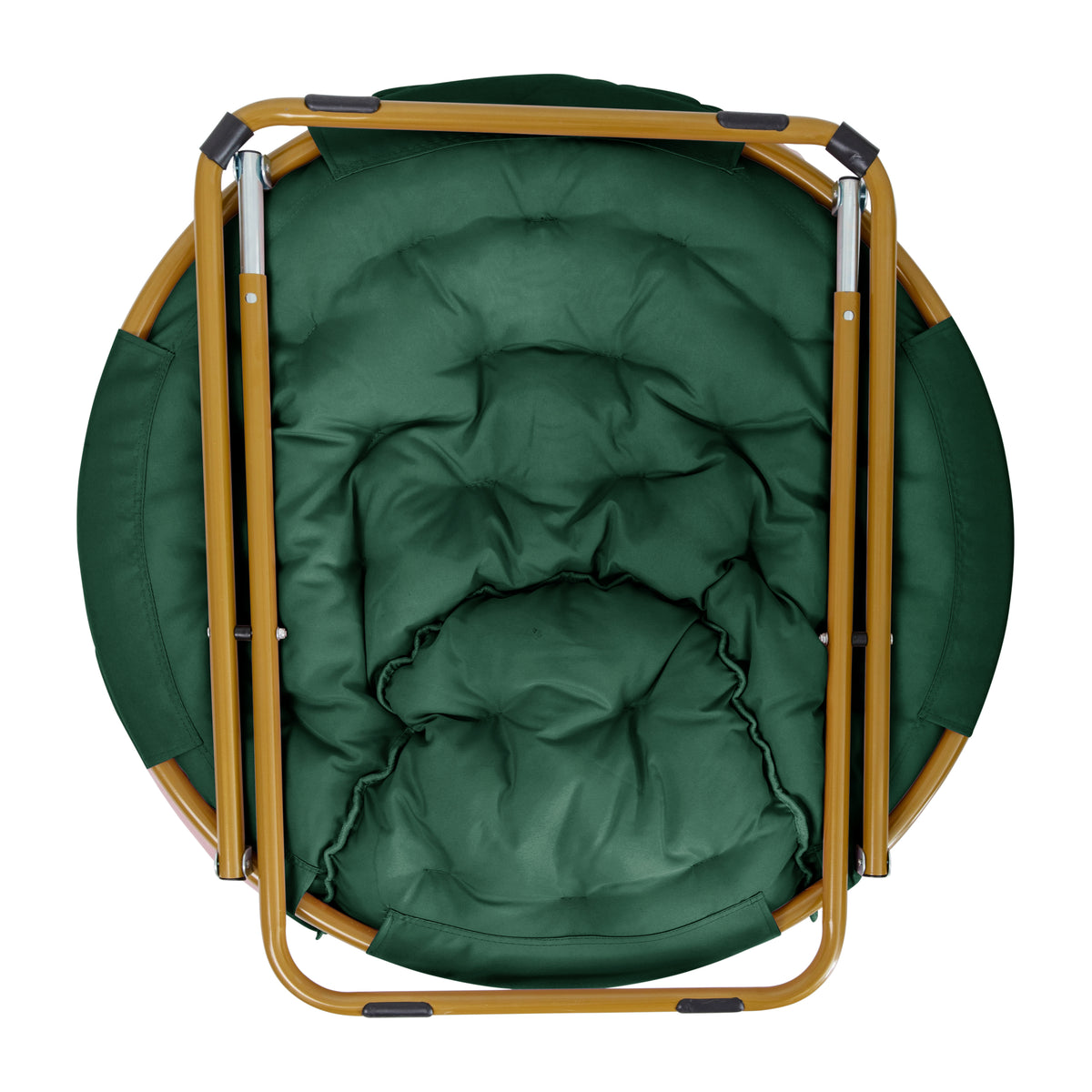 Gwen 38" Oversize Portable Faux Fur Folding Saucer Moon Chair for Dorm and Bedroom