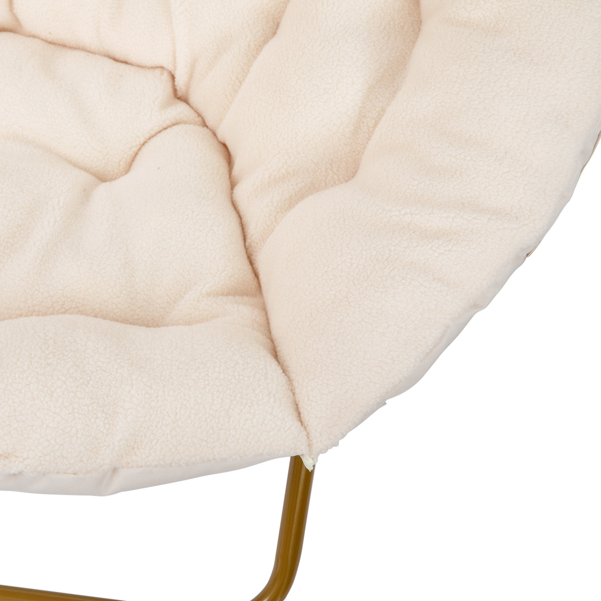 Gwen 38" Oversize Portable Faux Fur Folding Saucer Moon Chair for Dorm and Bedroom