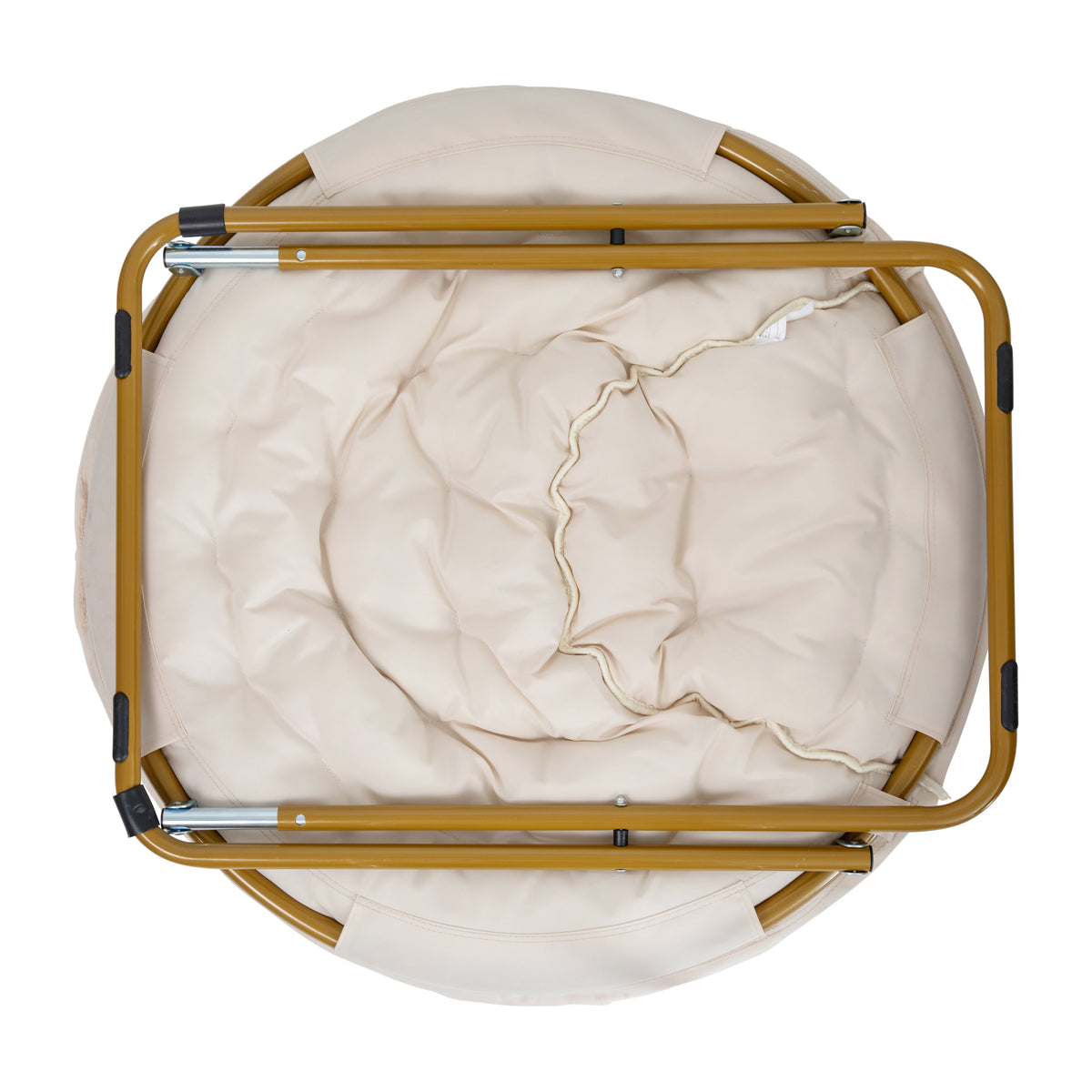Gwen 38" Oversize Portable Faux Fur Folding Saucer Moon Chair for Dorm and Bedroom