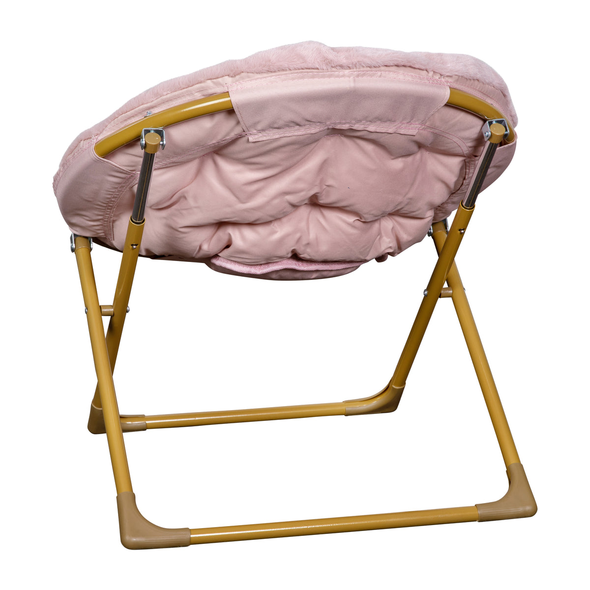 Gwen 23" Kids Cozy Mini Folding Saucer Chair, Faux Fur Moon Chair for Toddlers and Bedroom