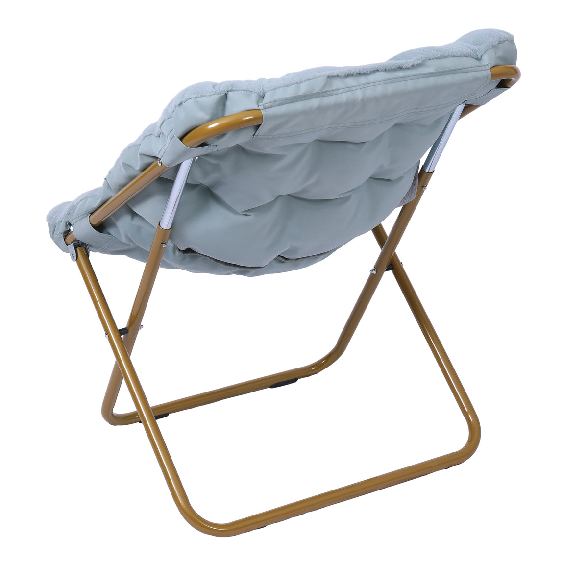Archer Oversized Portable Upholstered Folding Saucer Chair for Dorm or Bedroom