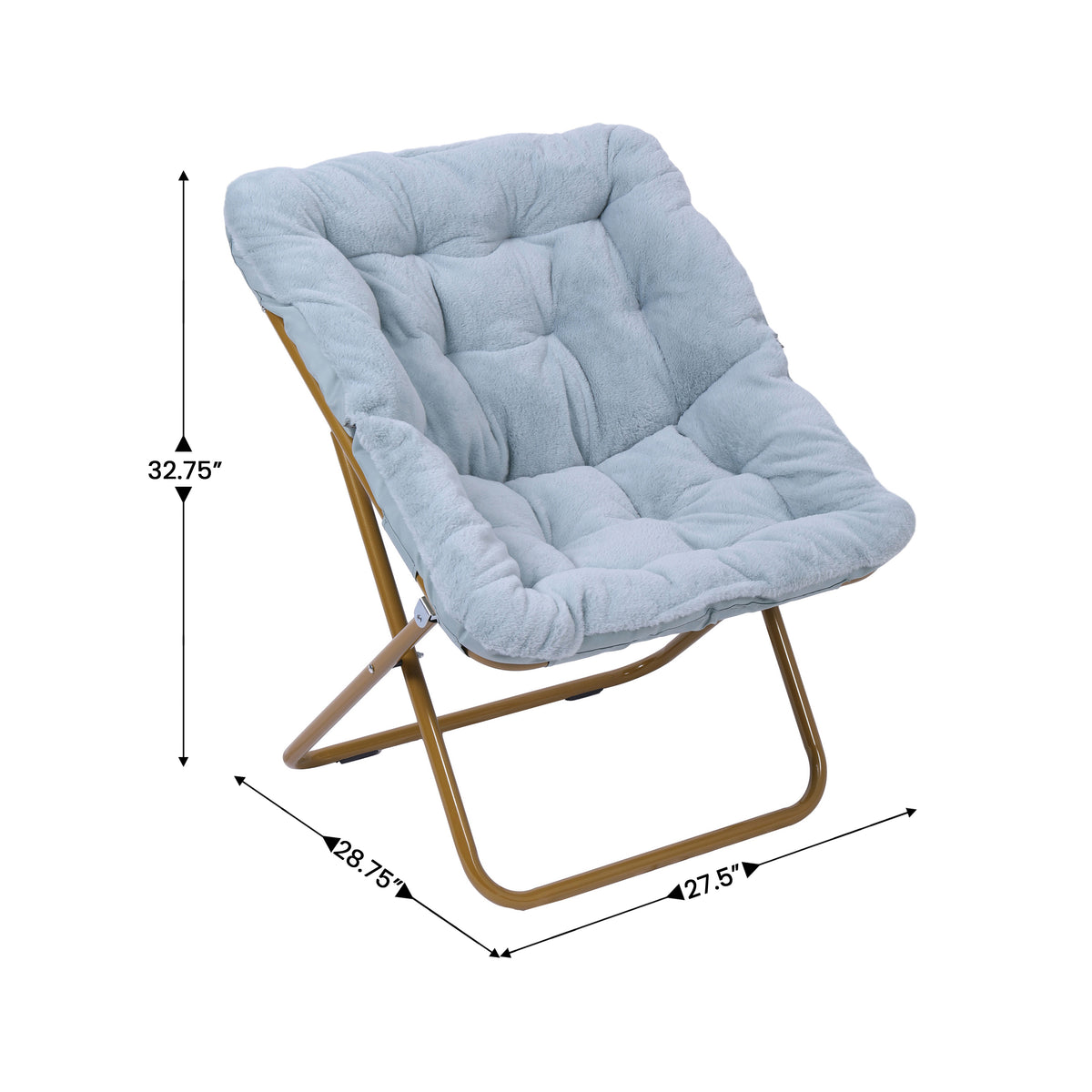 Archer Oversized Portable Upholstered Folding Saucer Chair for Dorm or Bedroom