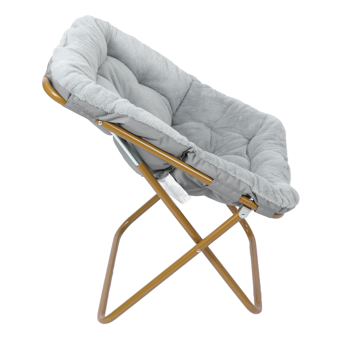 Archer Oversized Portable Upholstered Folding Saucer Chair for Dorm or Bedroom