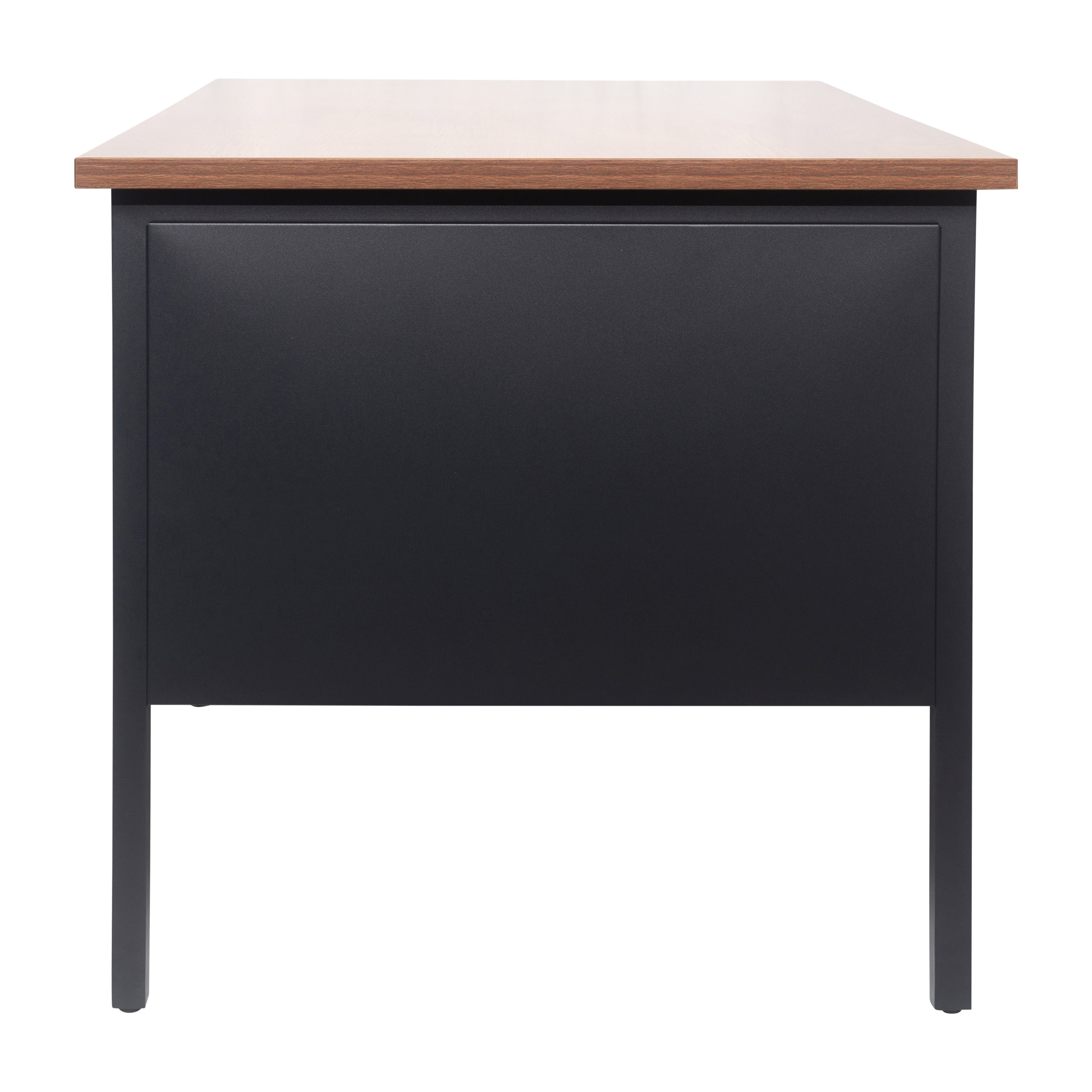 Cambridge Single Pedestal Desk with Locking Drawers and Metal Frame