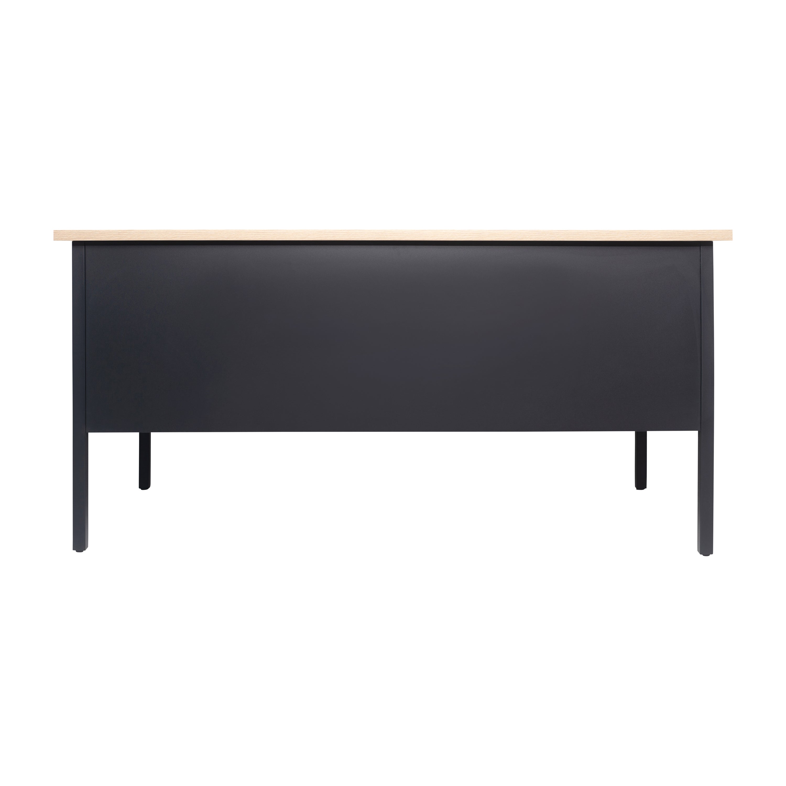 Cambridge Single Pedestal Desk with Locking Drawers and Metal Frame