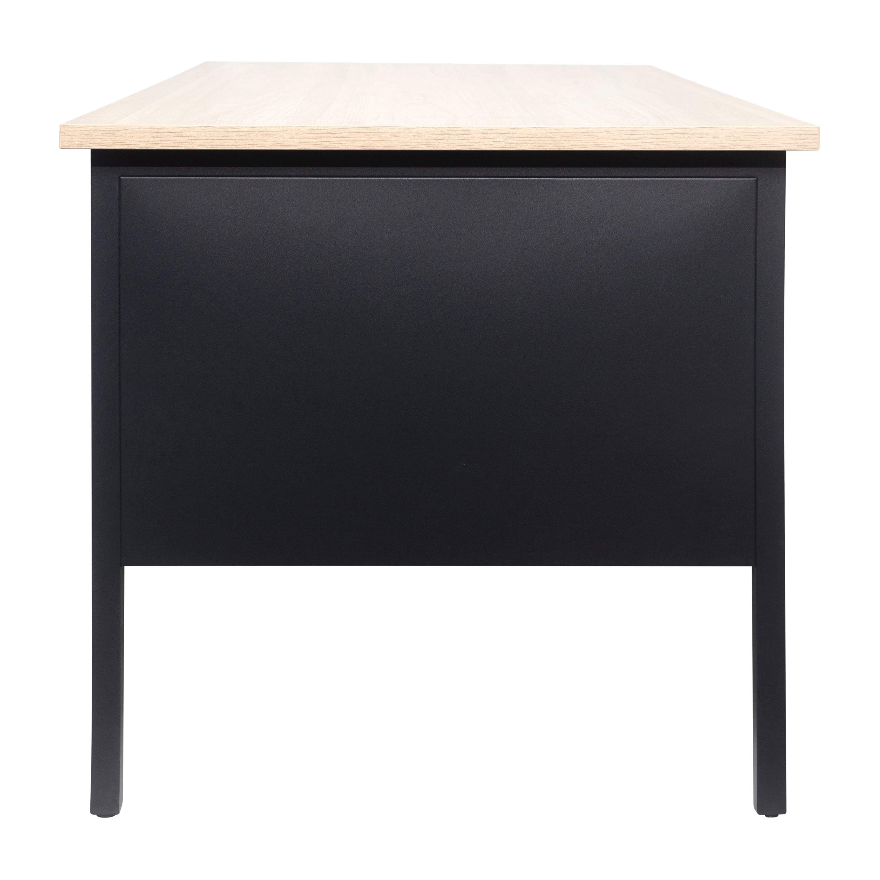 Cambridge Single Pedestal Desk with Locking Drawers and Metal Frame