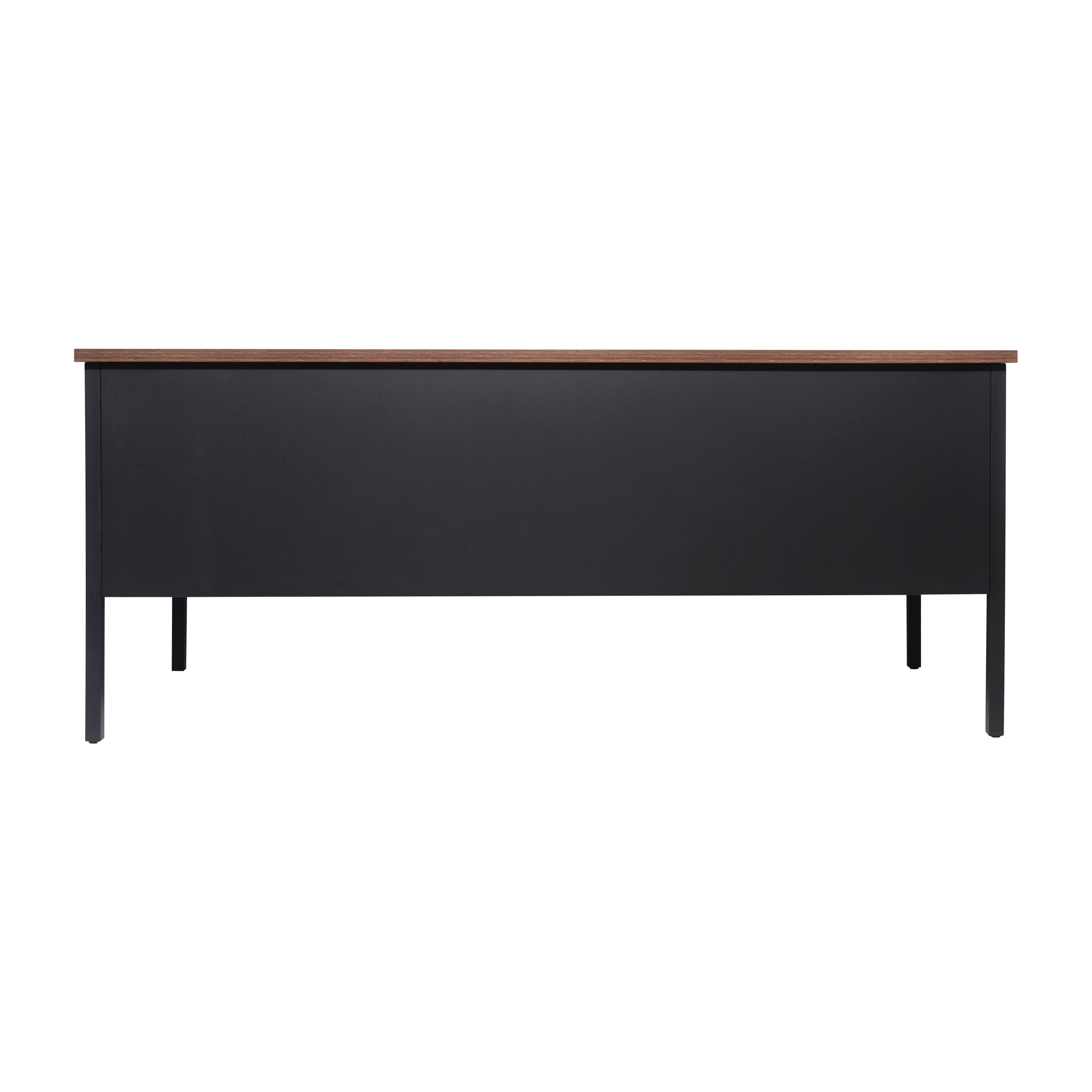 Cambridge Single Pedestal Desk with Locking Drawers and Metal Frame