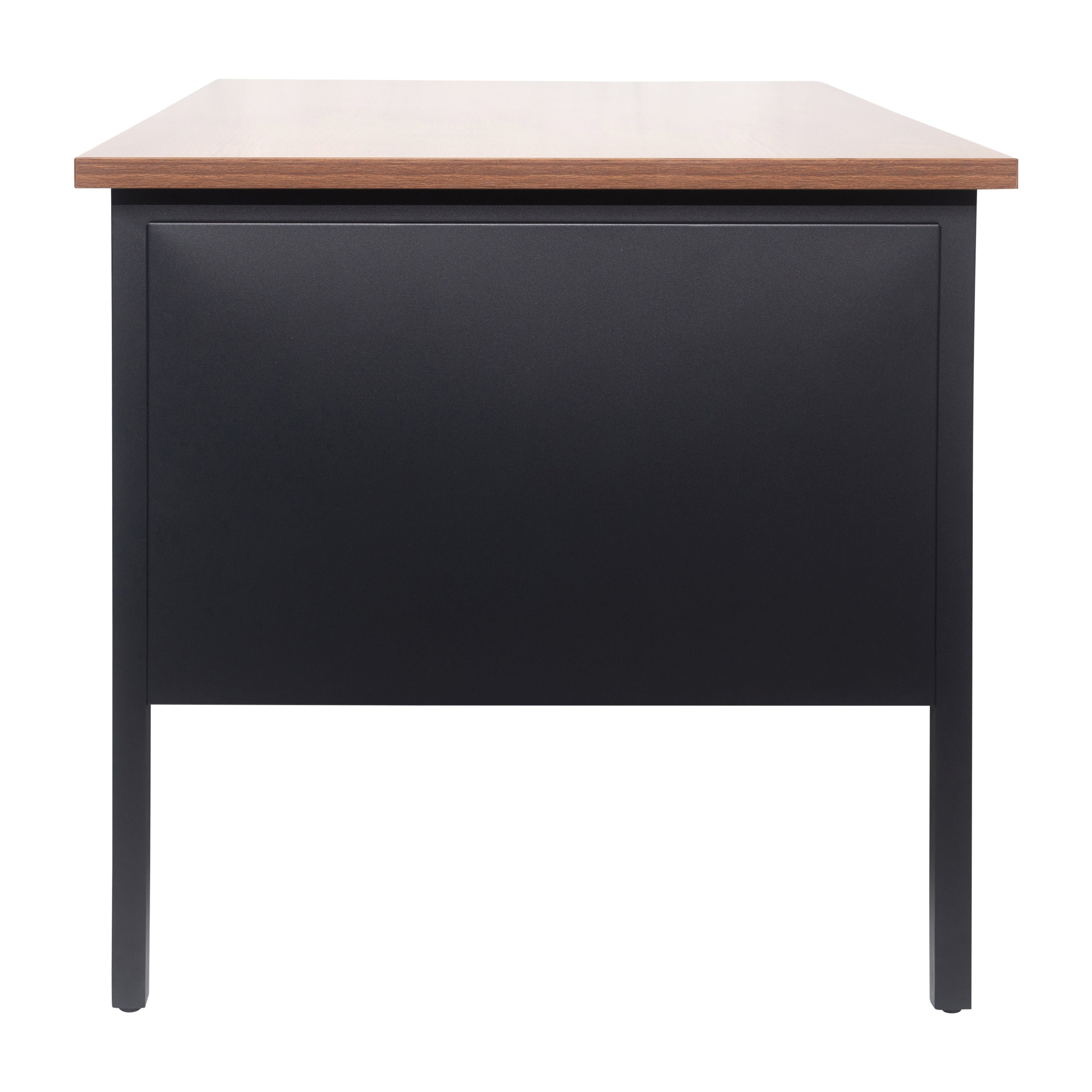 Cambridge Single Pedestal Desk with Locking Drawers and Metal Frame