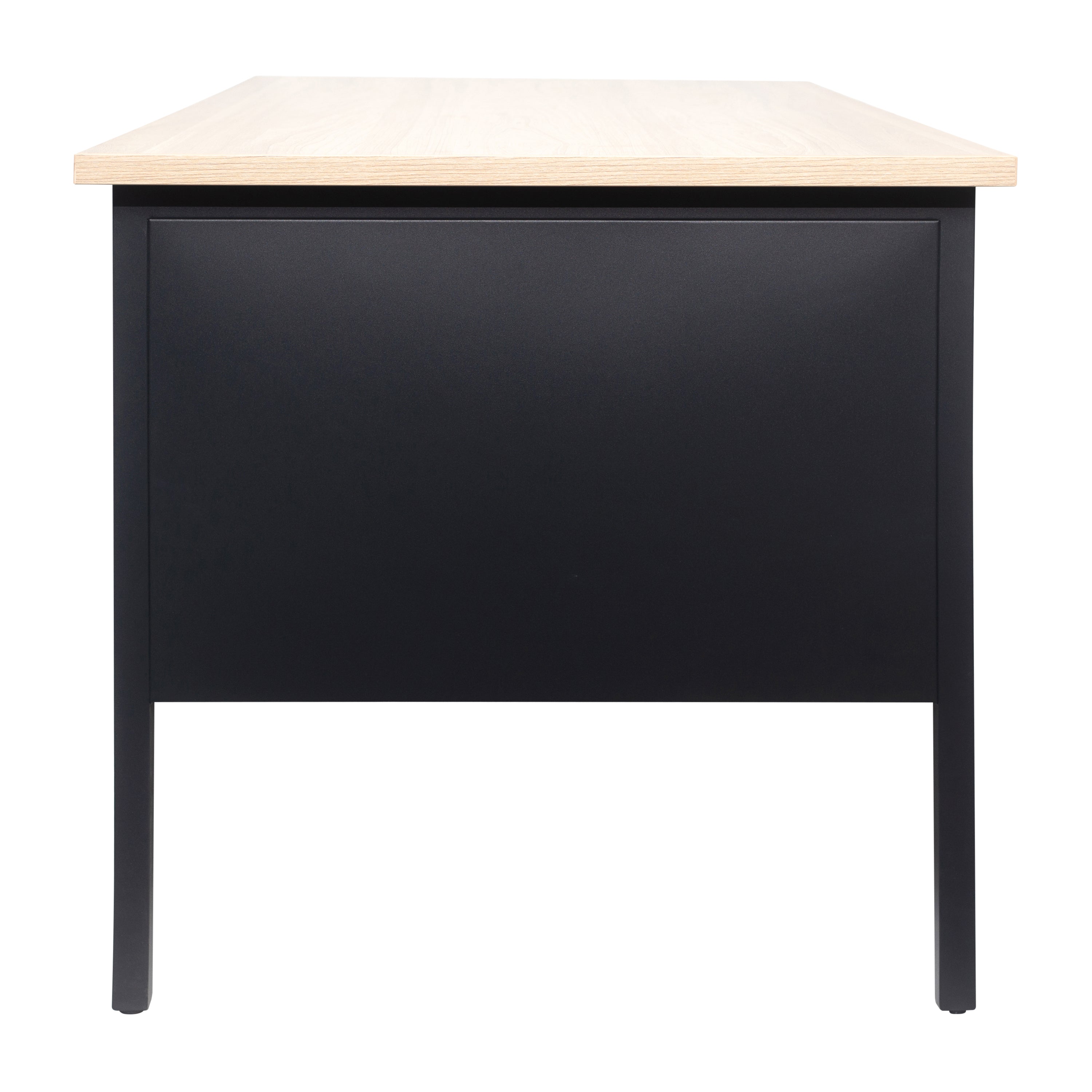Cambridge Single Pedestal Desk with Locking Drawers and Metal Frame